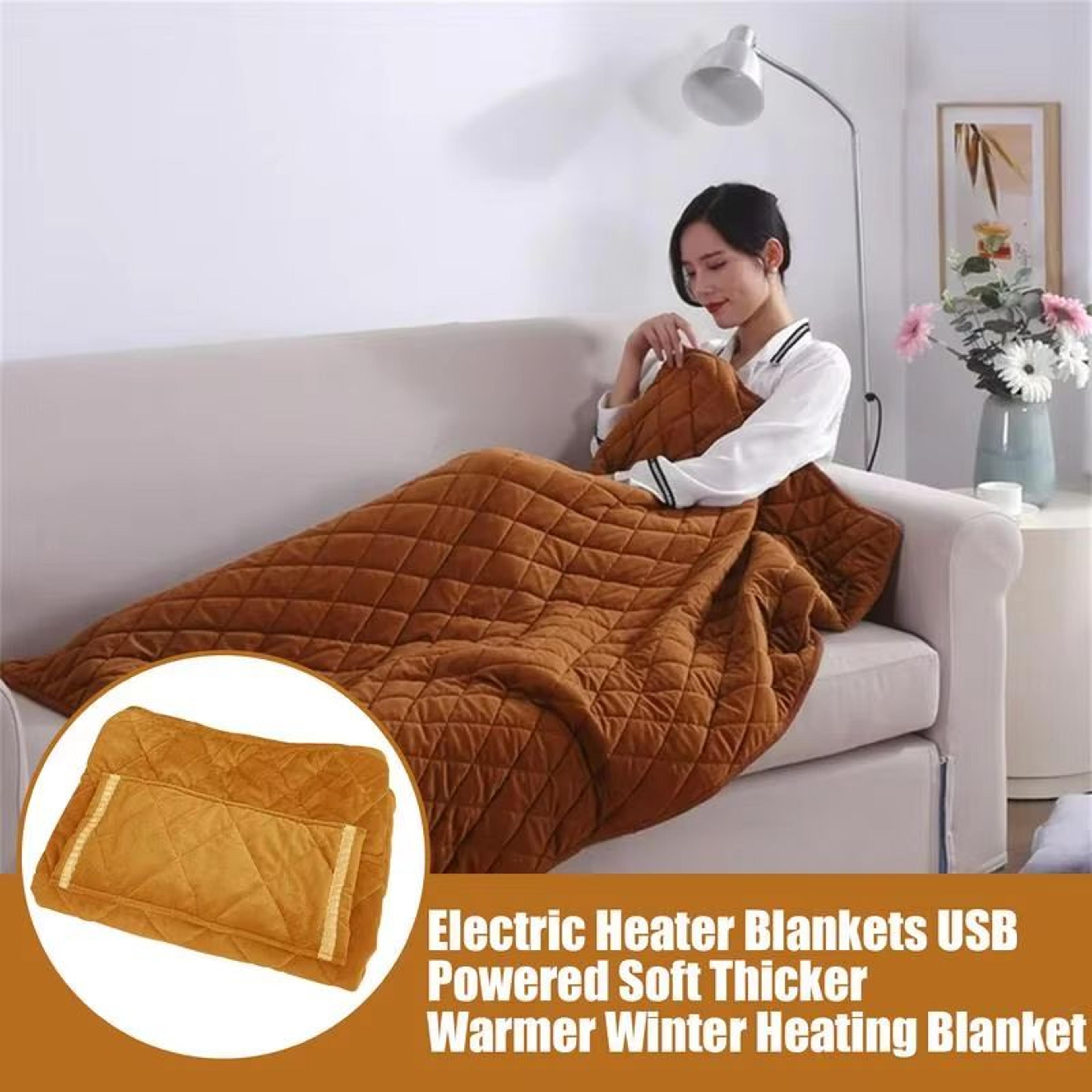 usb cordless heated blanket – soft electric heating shawl blanket for winter comfort