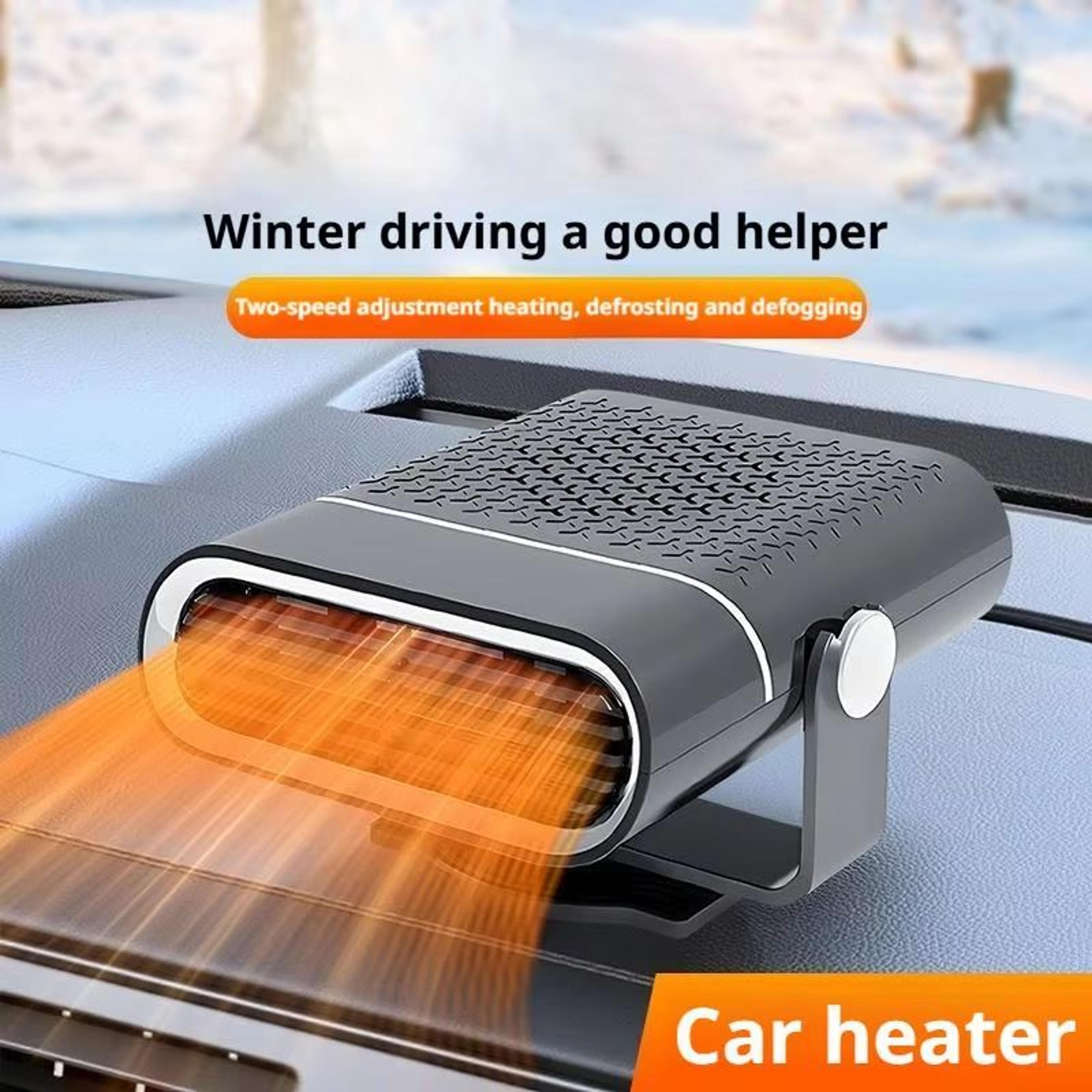 12v 120w portable car heater fast heating and cooling fan with 360° rotation defogger defroster
