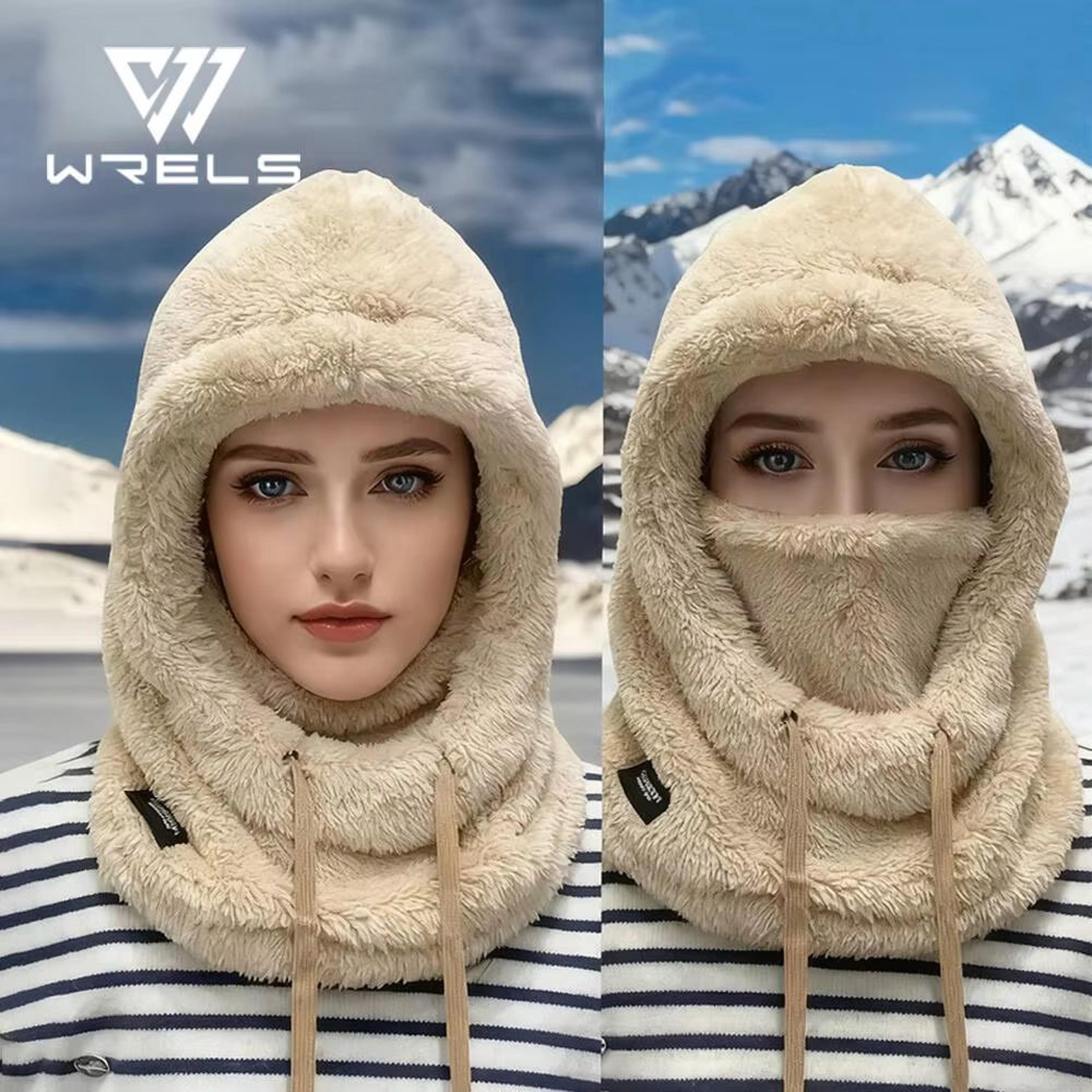 winter thermal windproof balaclava ski hood with adjustable neck cover full face mask