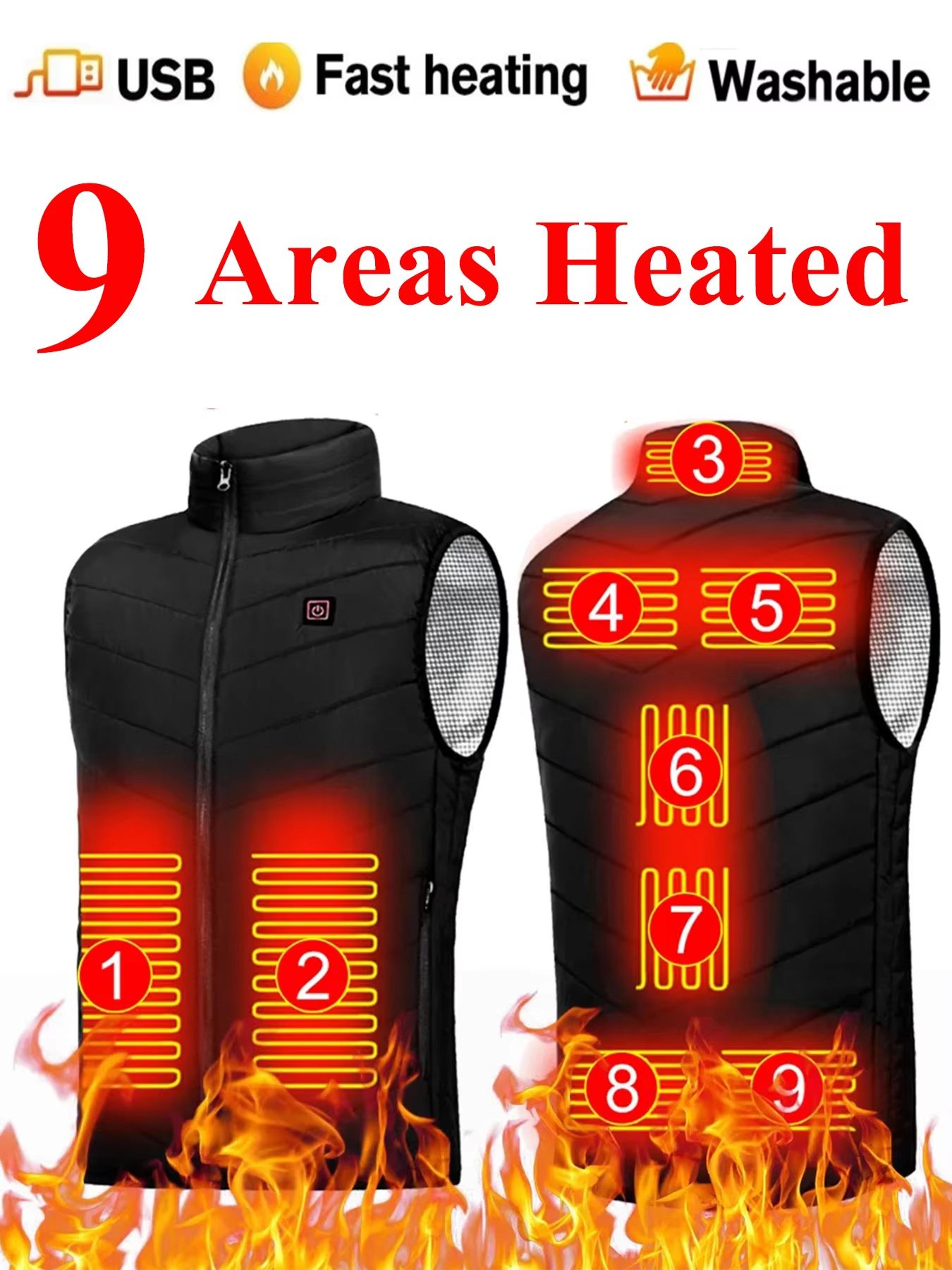 electric heated vest with 9 warmth zones usb powered body warmer for men and women