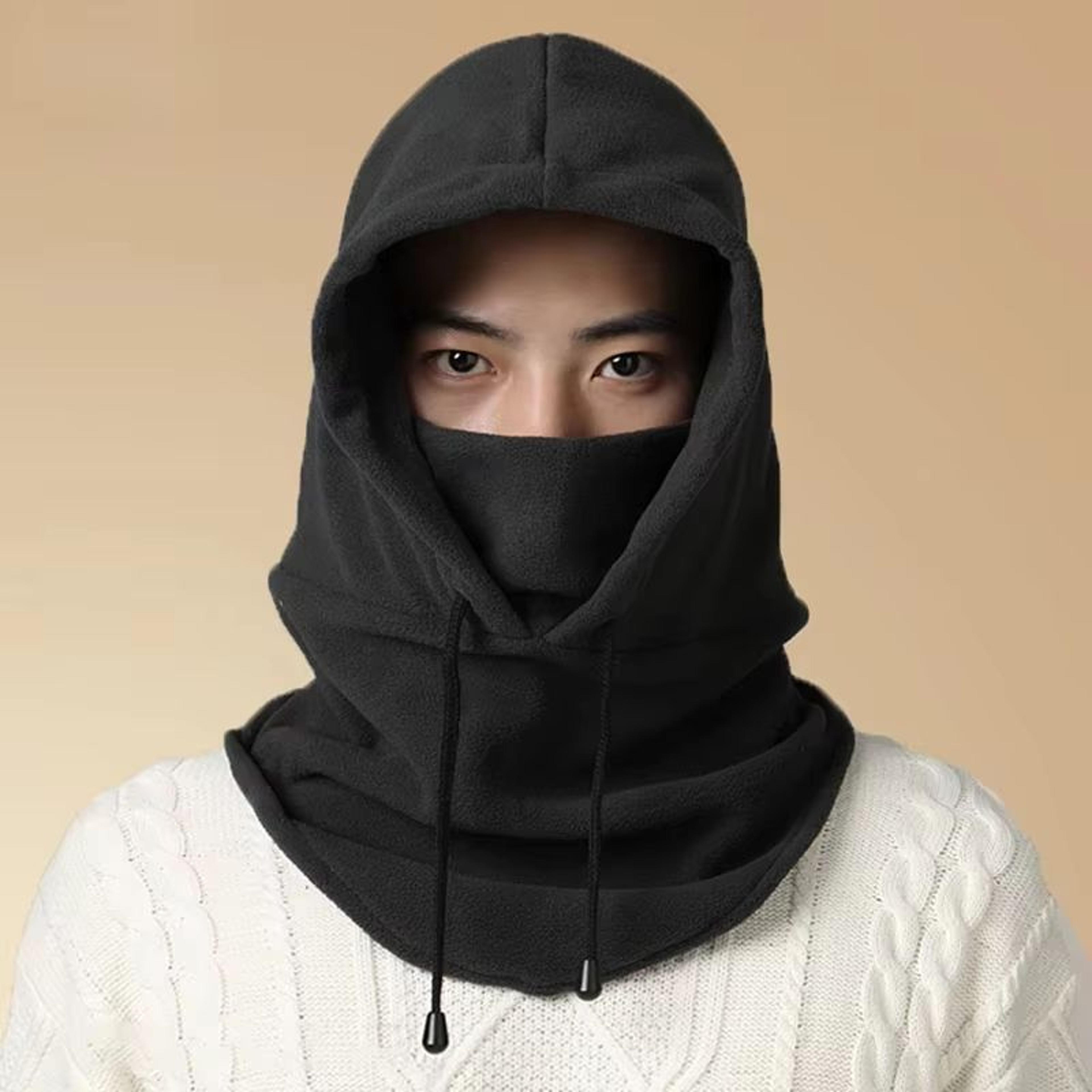 unisex winter fleece balaclava face mask and neck warmer hooded cap