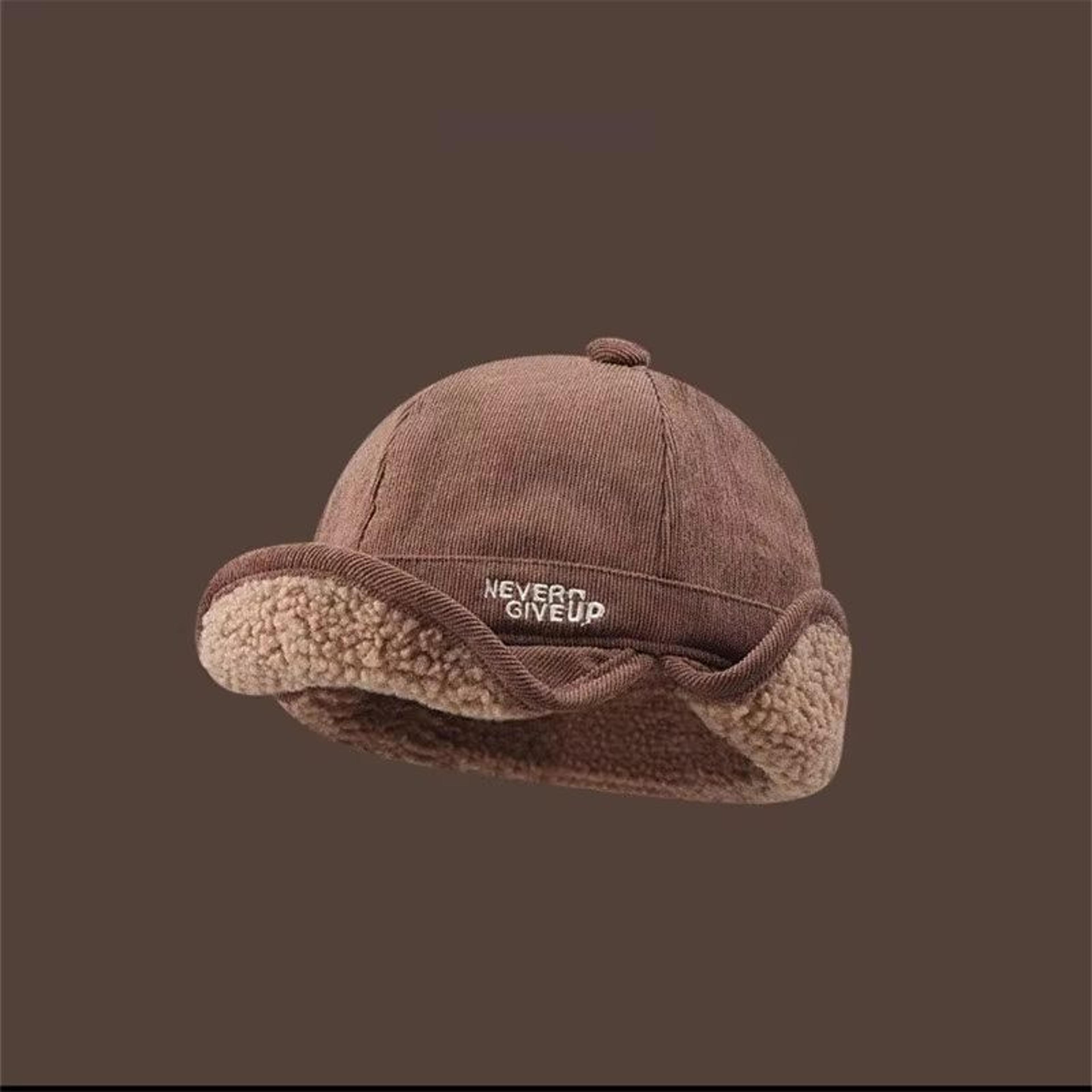 men's winter fleece beanie with duck tongue and ear protection