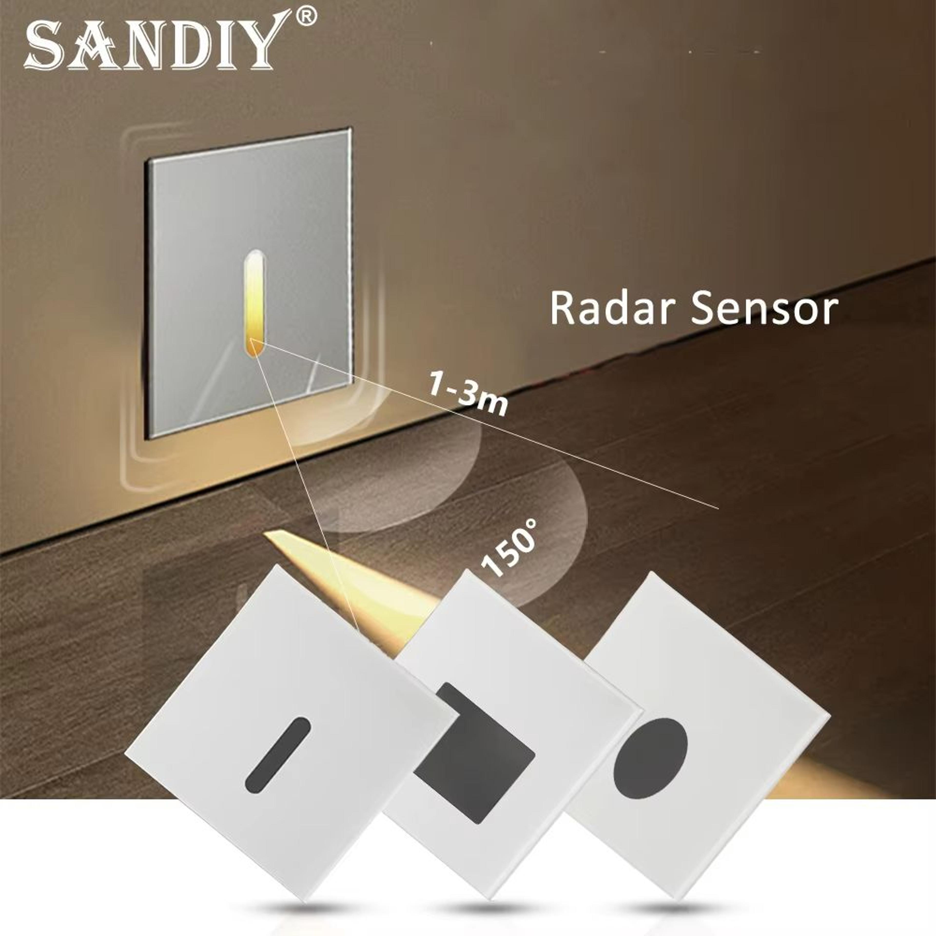 sandiy recessed motion sensor stair light wall lamp – indoor step spotlights nightlight for staircase, corridor and bedr