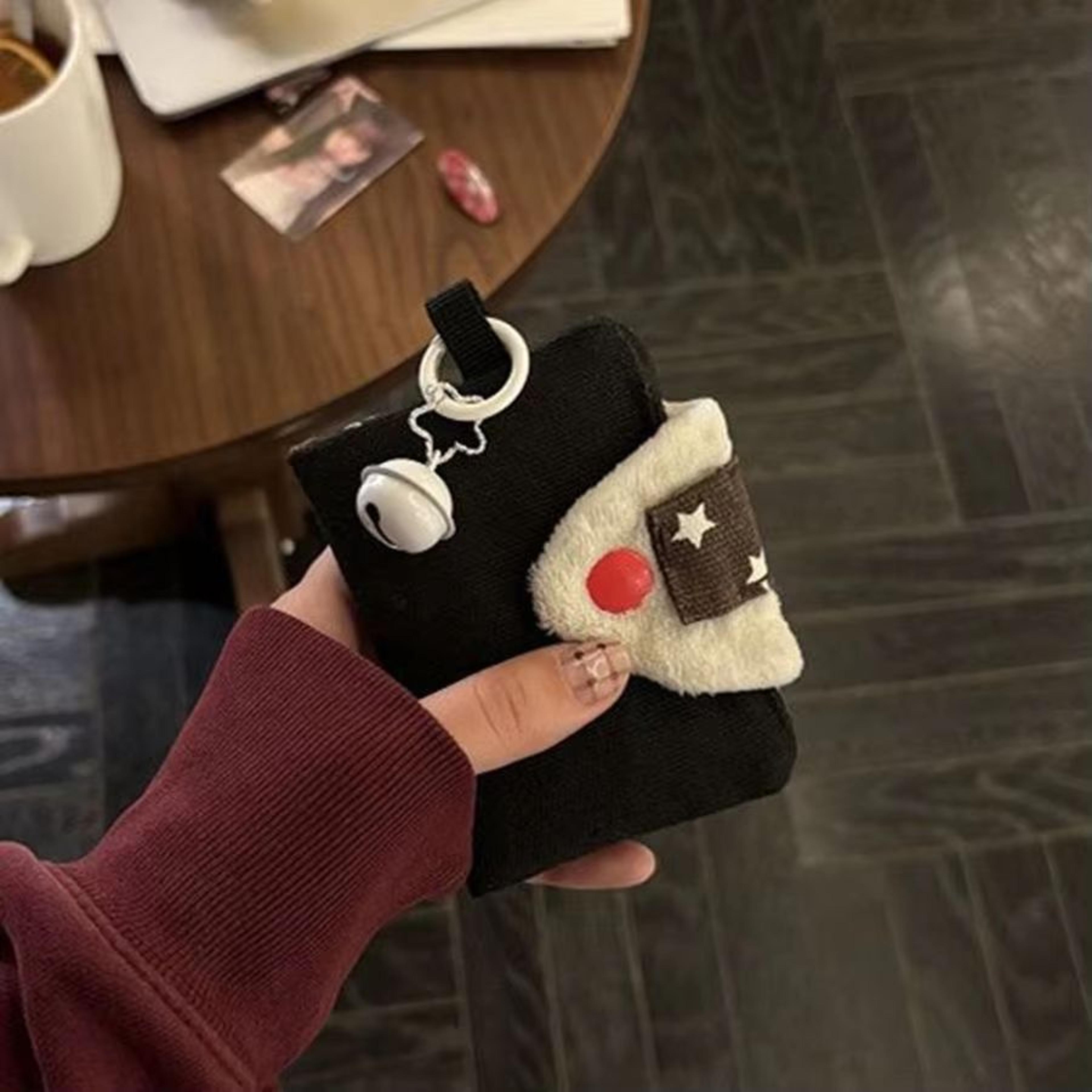 cute rice ball canvas card holder and coin purse – portable small bag for money, cards and id