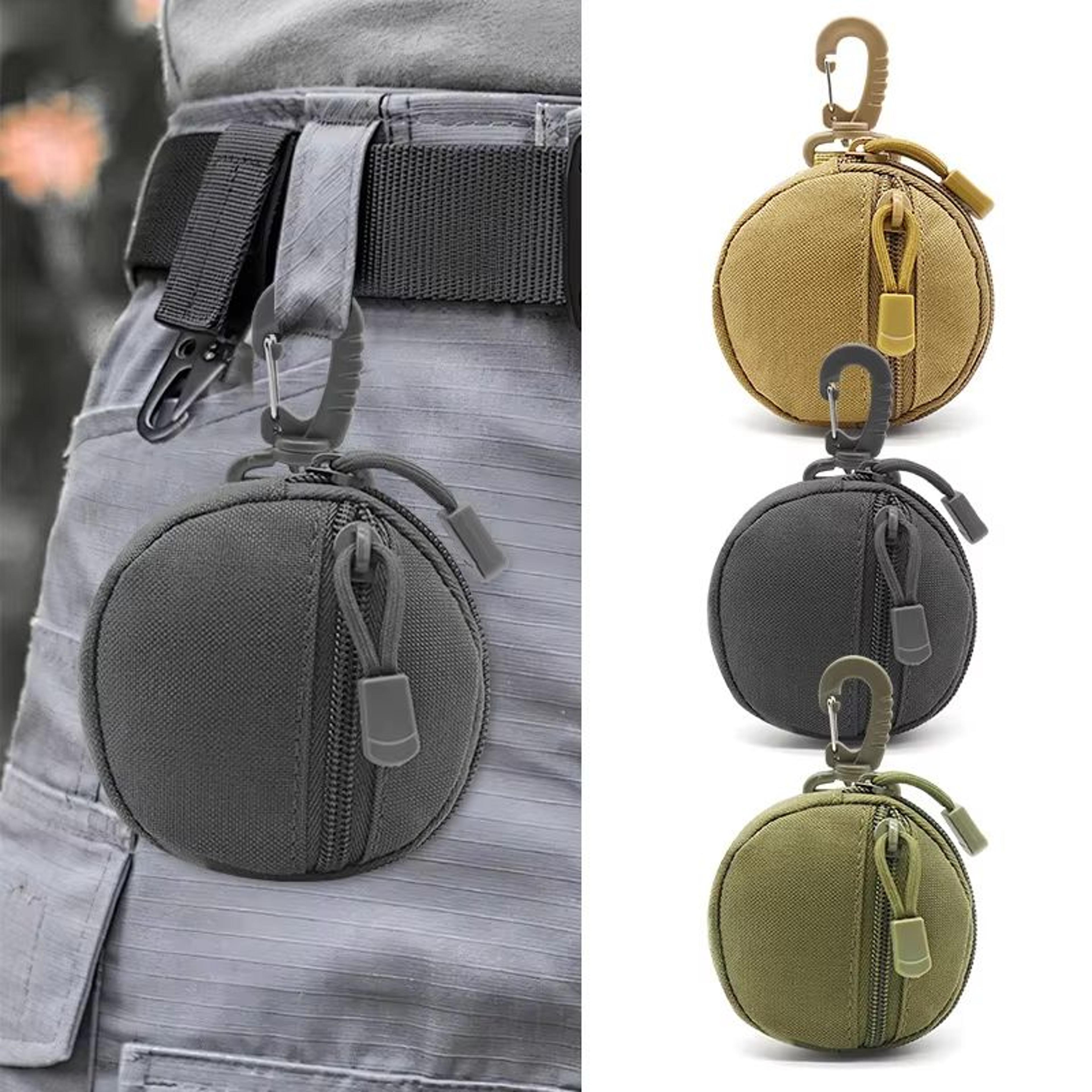 tactical edc pouch key wallet holder – compact zippered keychain pouch for men, coins, outdoor camping