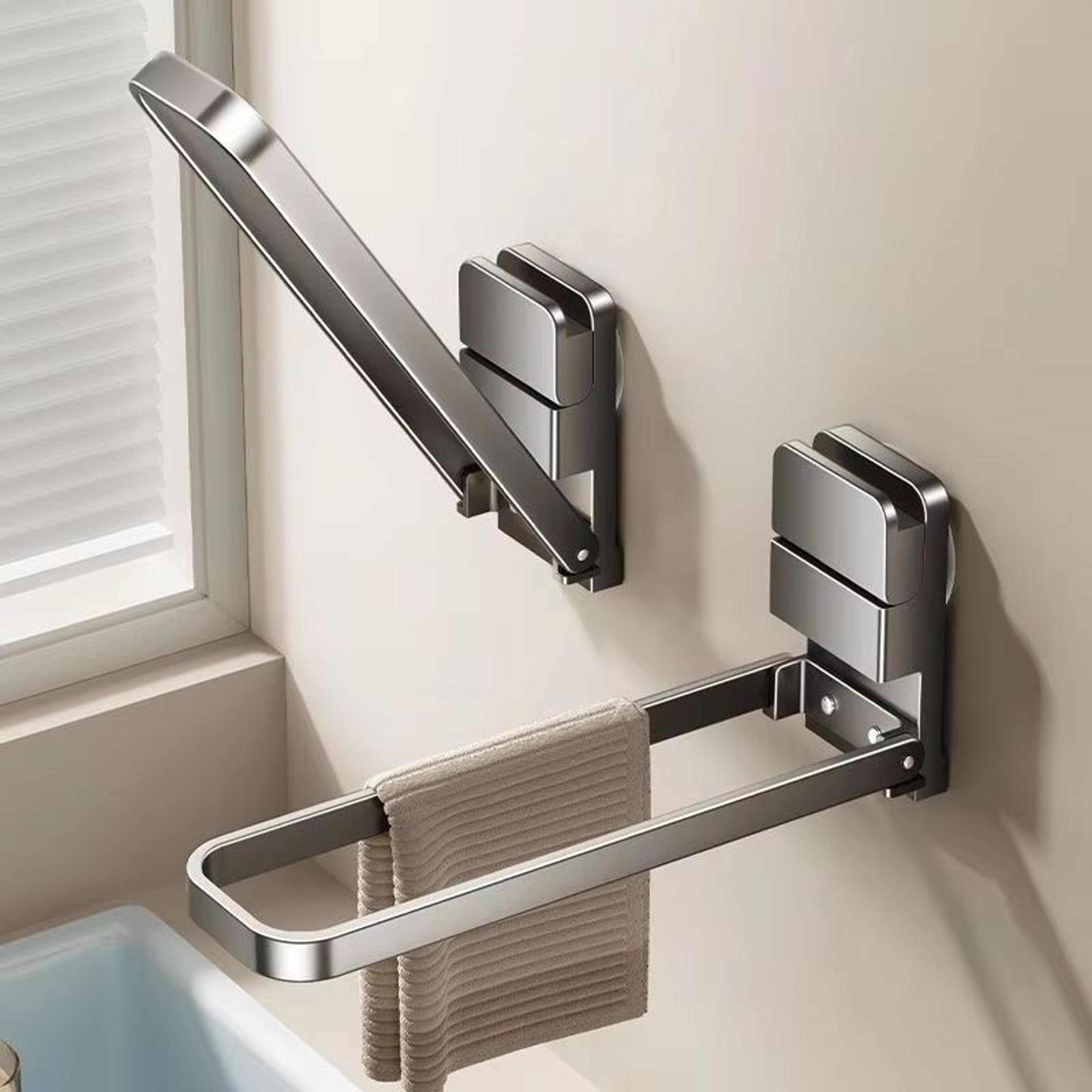 detachable towel rack – space-saving bathroom organizer with damage-free removal and moisture-resistant design