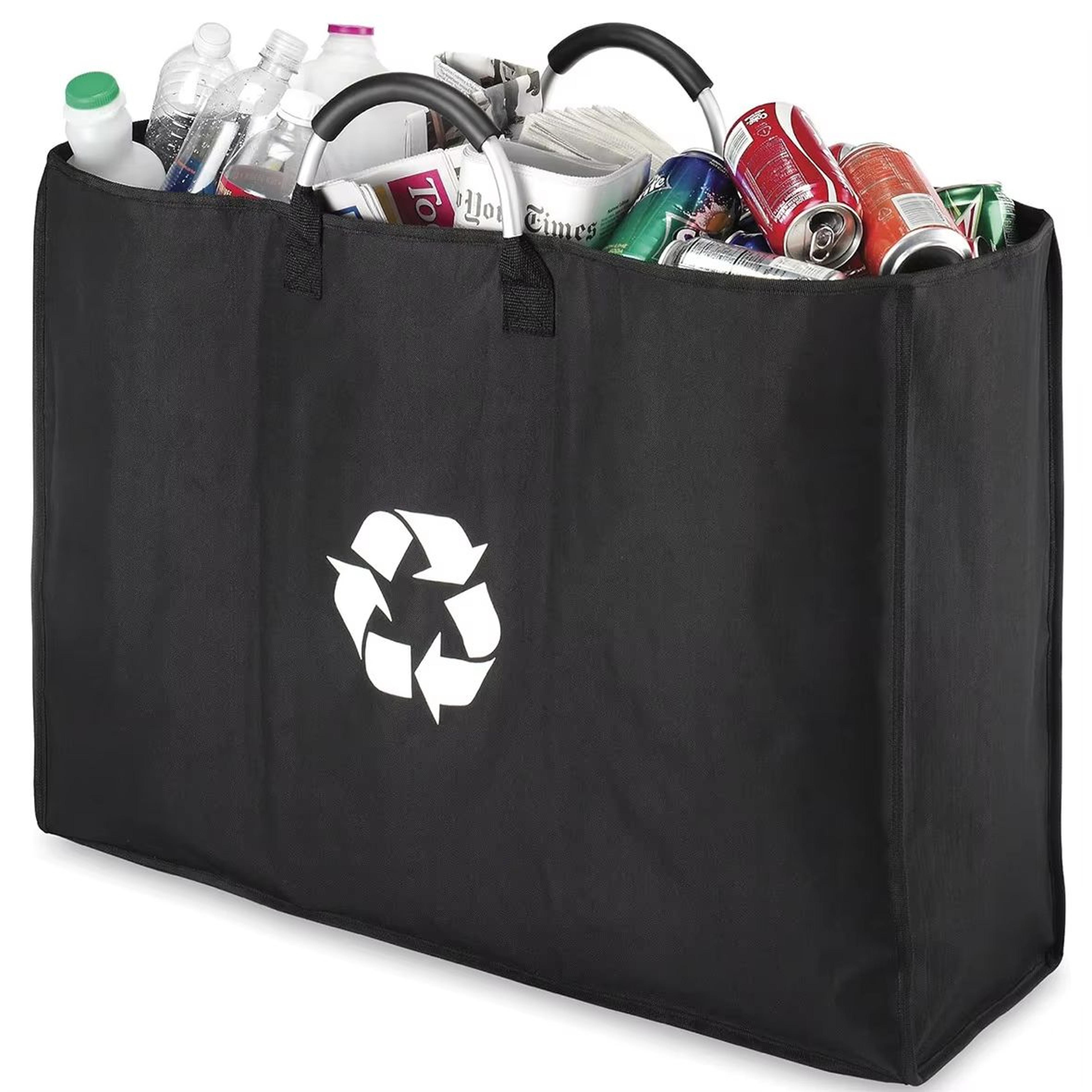recycled bottle 3-grid storage laundry hamper with detachable organizer