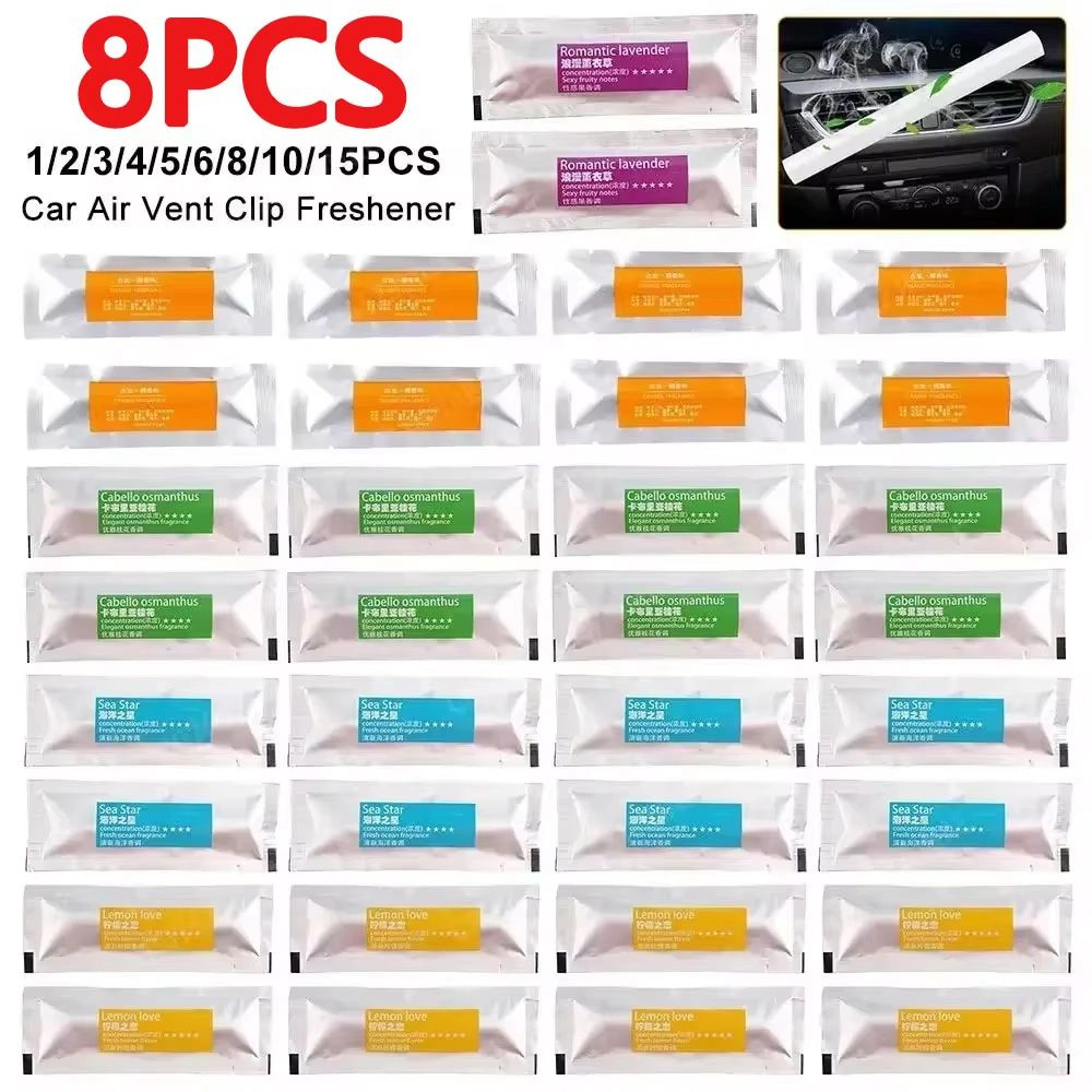 car air vent clip freshener with osmanthus aroma refill sticks (4/8 pcs)
