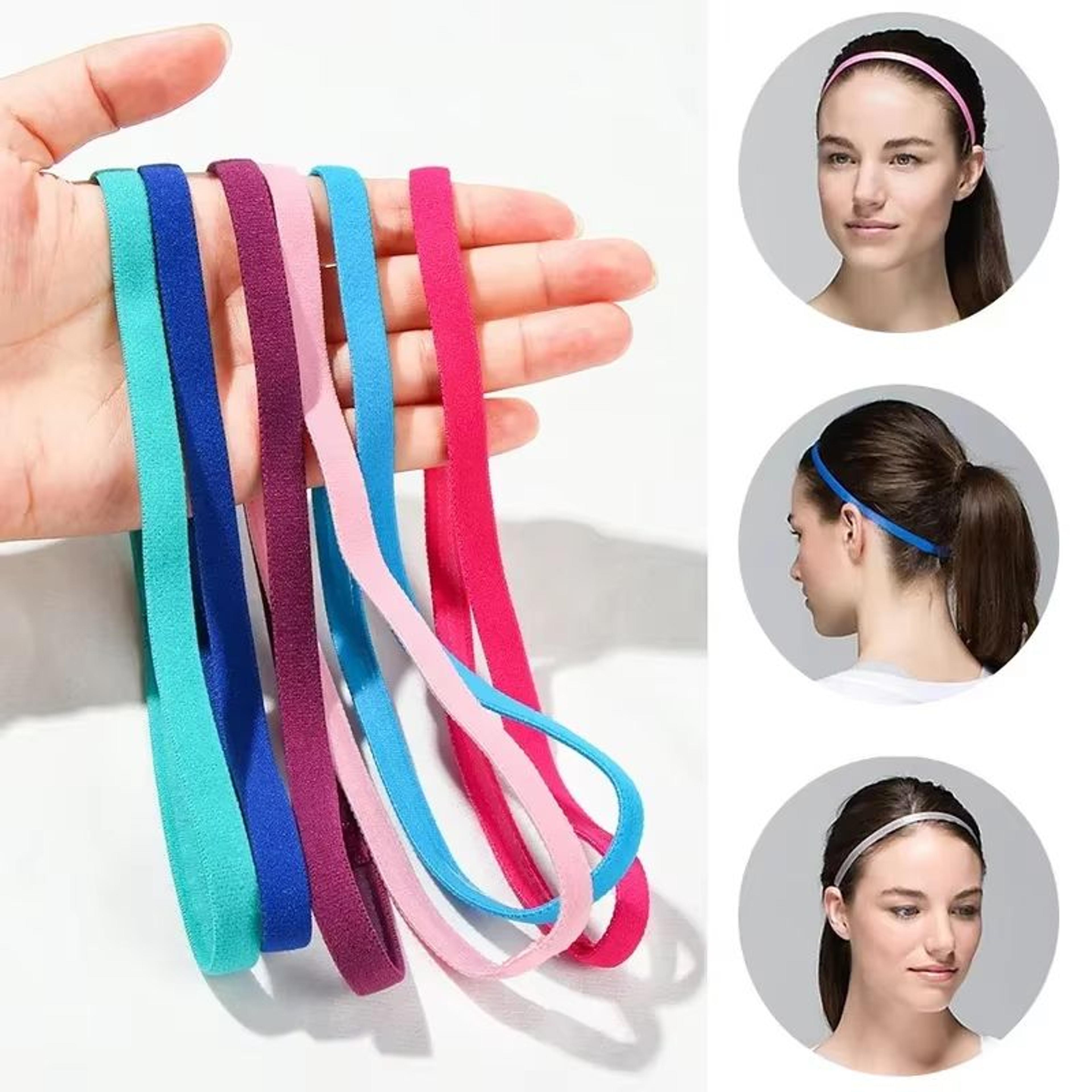 thin elastic sport headband candy color anti-slip sweatband hair accessory