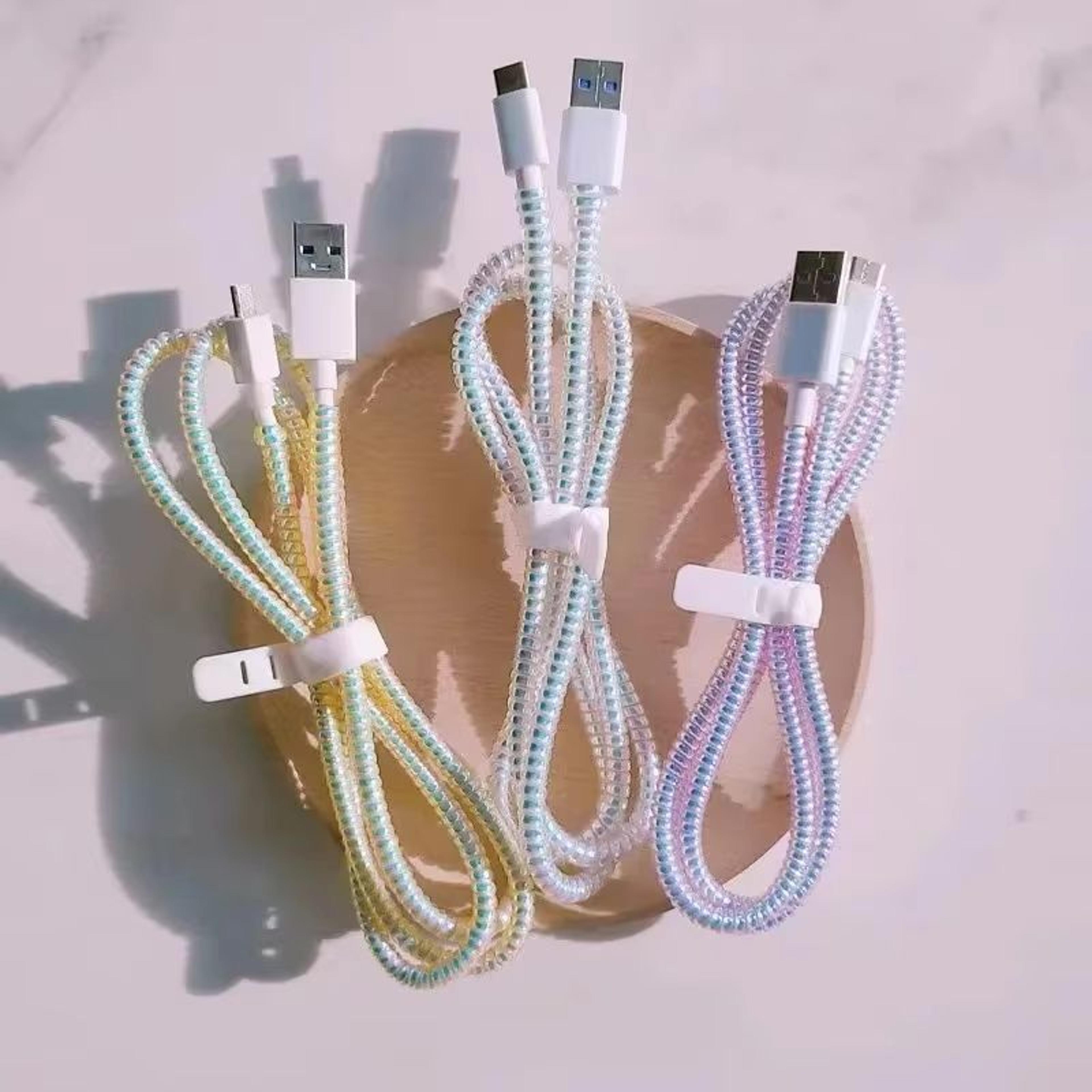 universal spiral laser cable protectors data cord organizer sleeve for phone chargers
