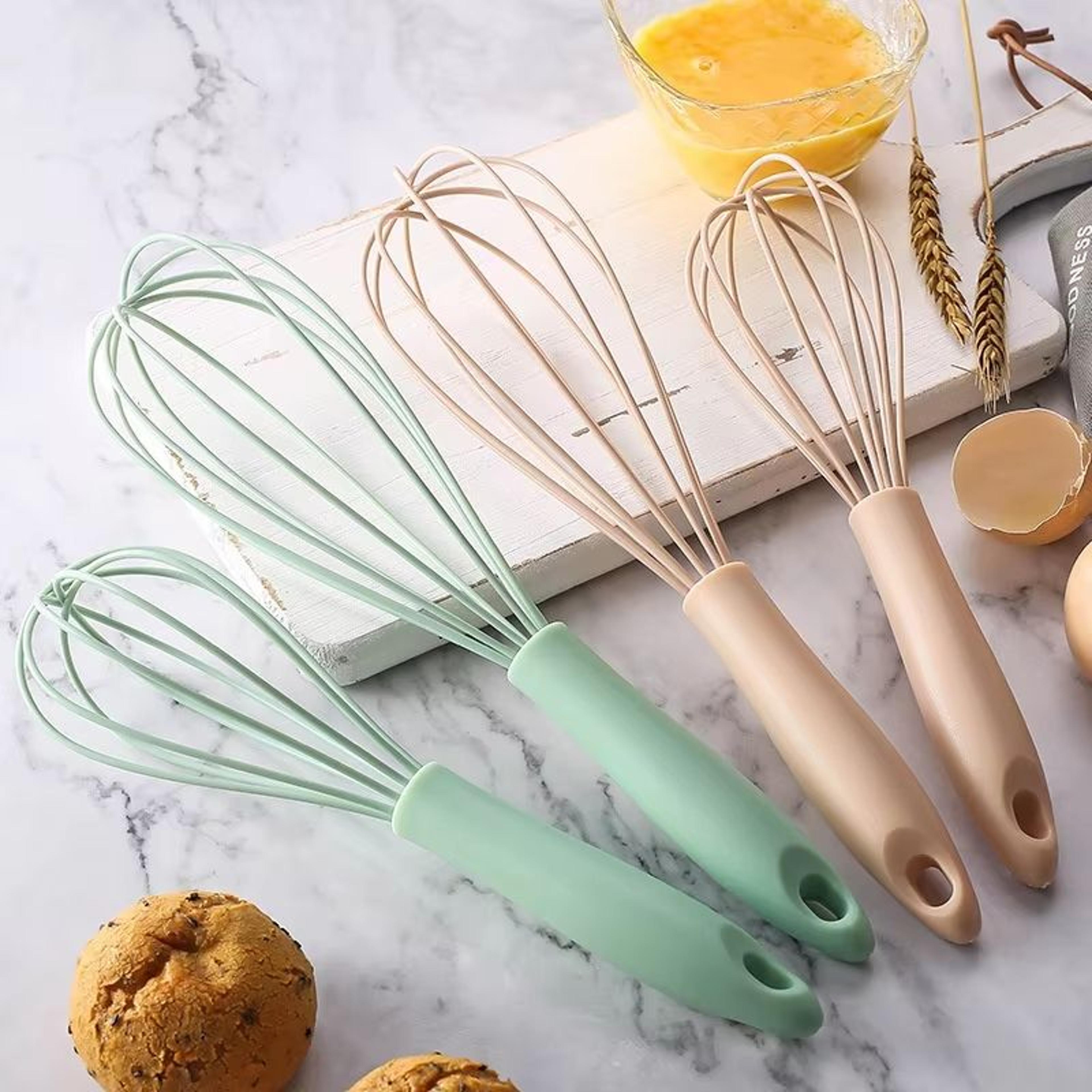 manual egg beater – handheld silicone with high-quality stainless steel wire, high-temperature resistant