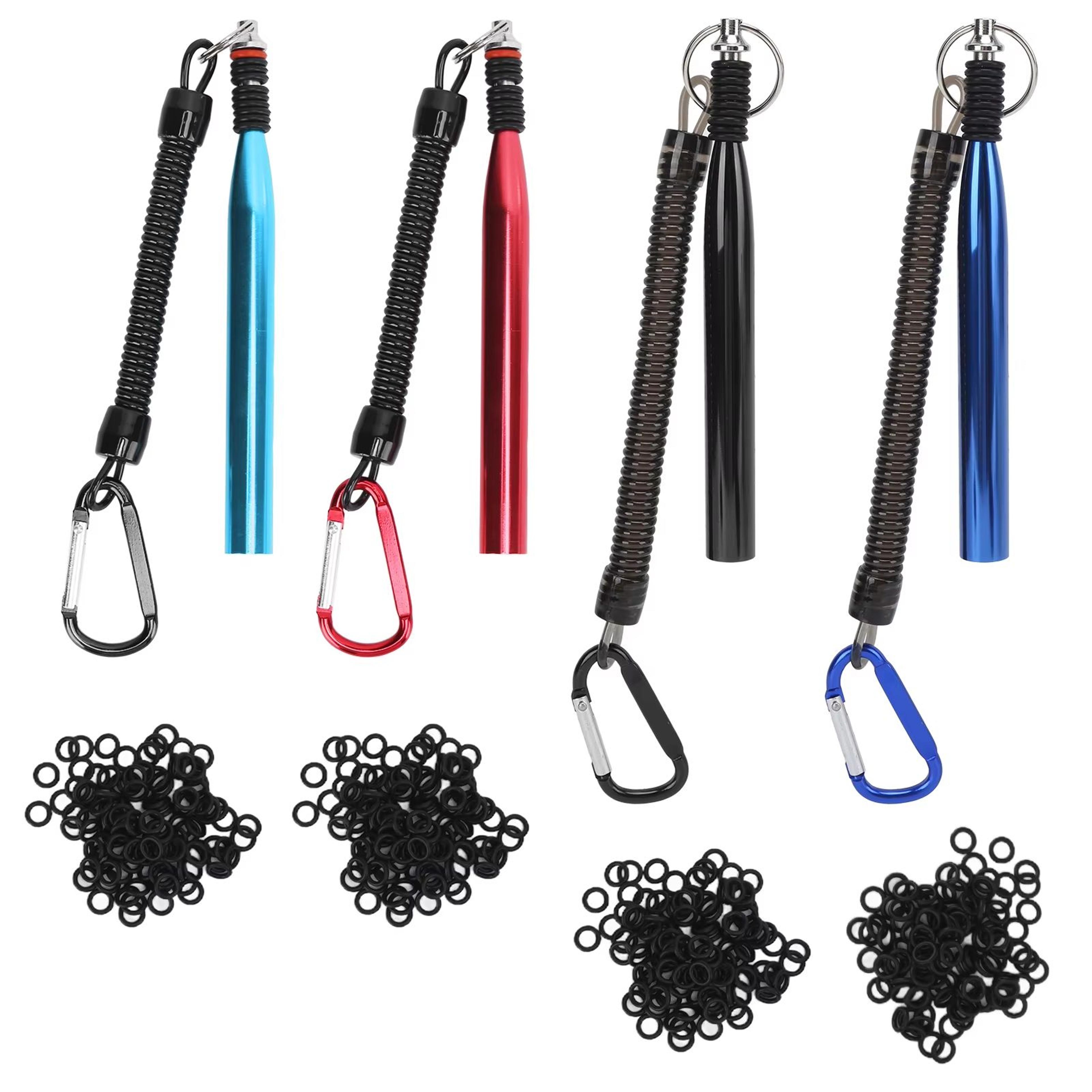 aluminium alloy soft baits tool – wacky worm rig tool with 100 o-rings fishing accessories kit