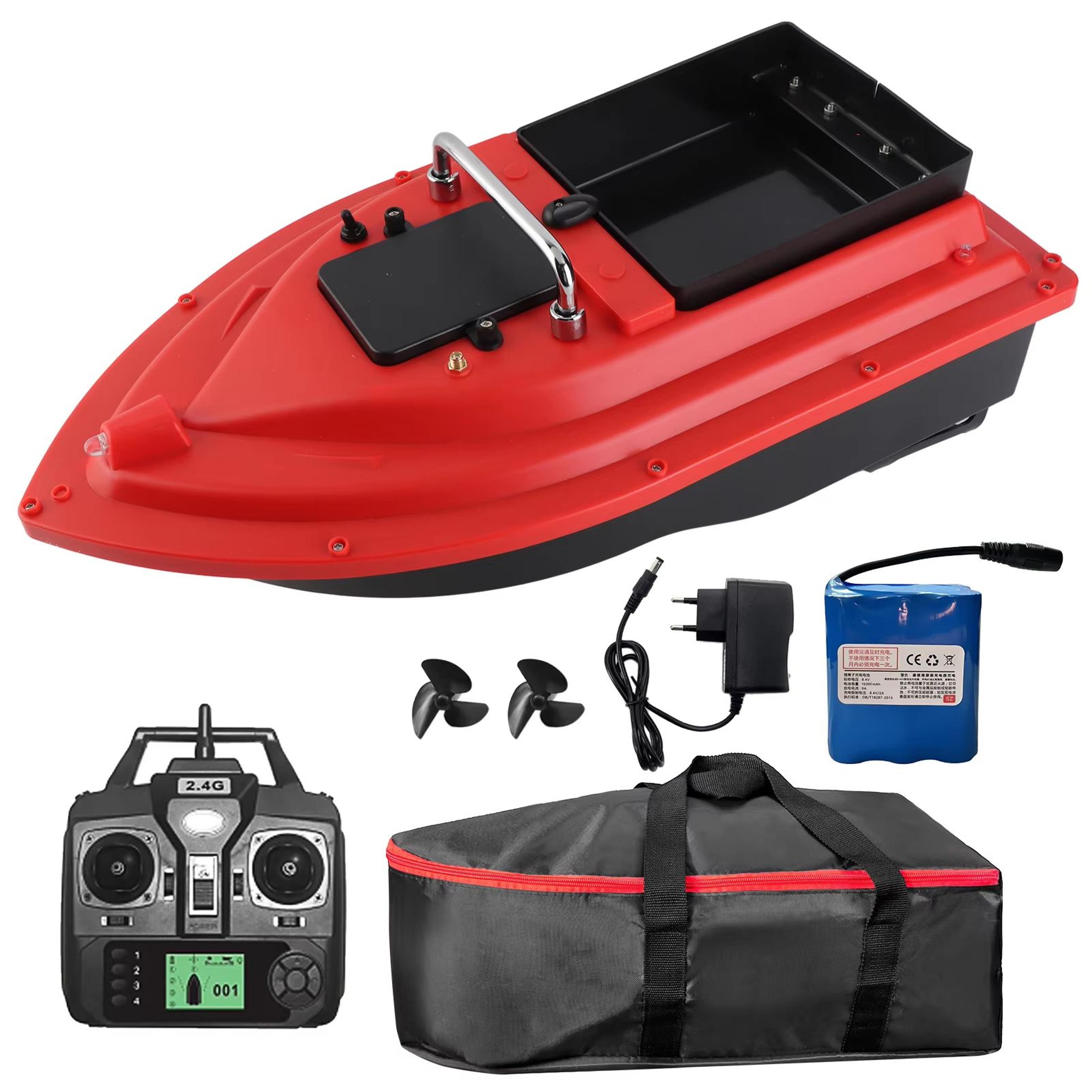 rc gps fishing bait boat – remote controlled surf and lake fishing boat with large bait container, 437-546yd control ran