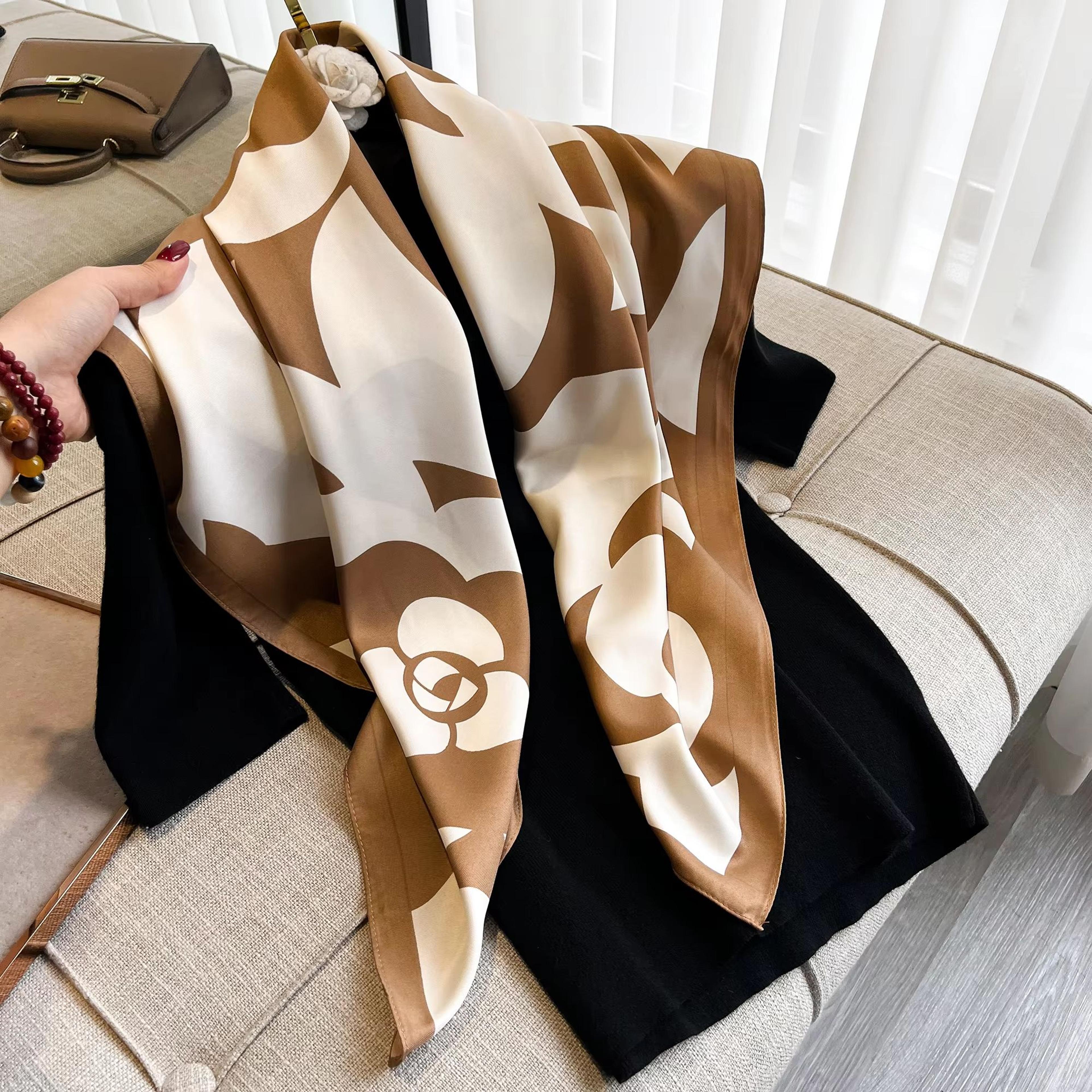 luxury satin twill square scarf for women – 35x35in elegant shawl, headscarf & neck tie bandana