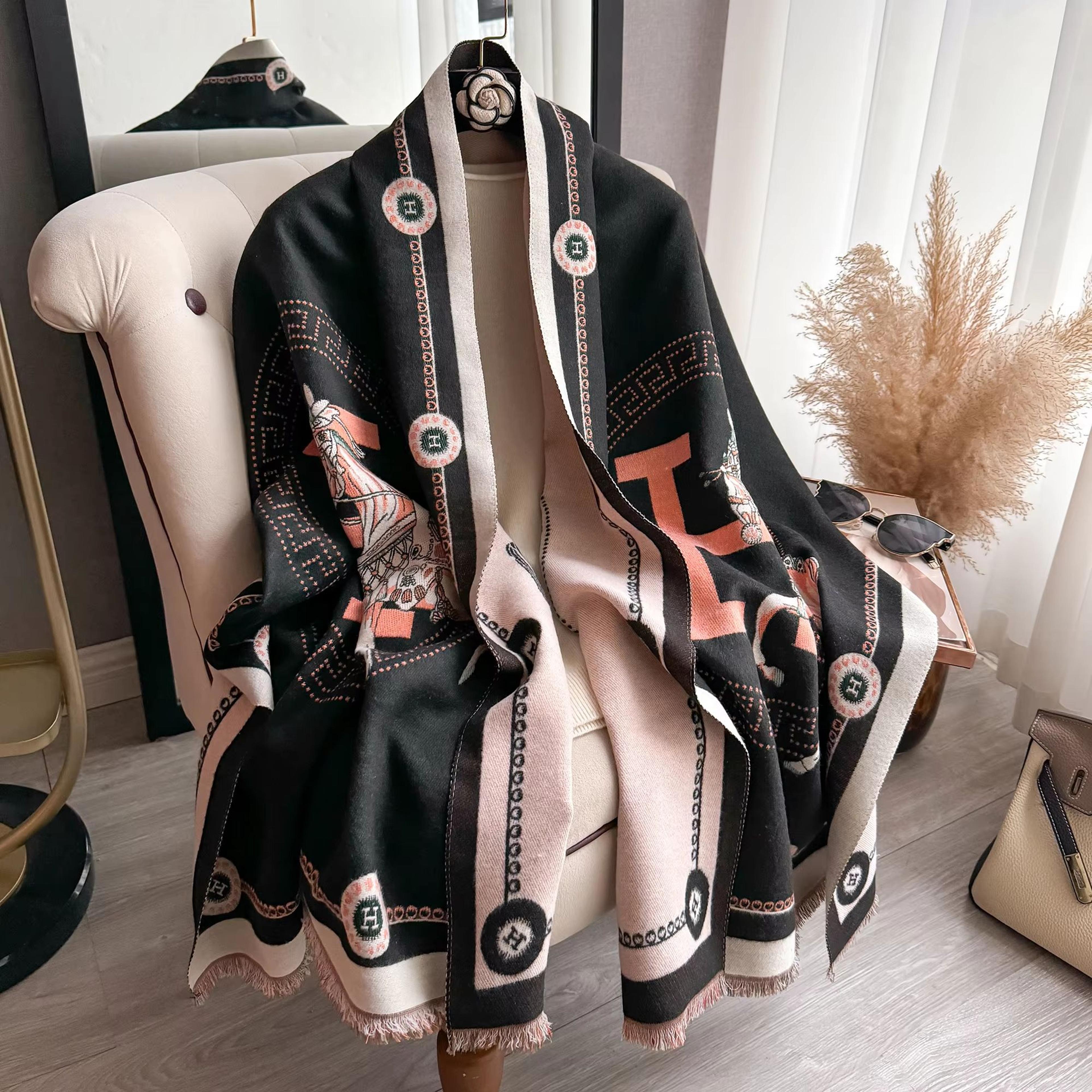 luxury women's thick cashmere winter scarf – oversized pashmina shawl wrap blanket bufanda