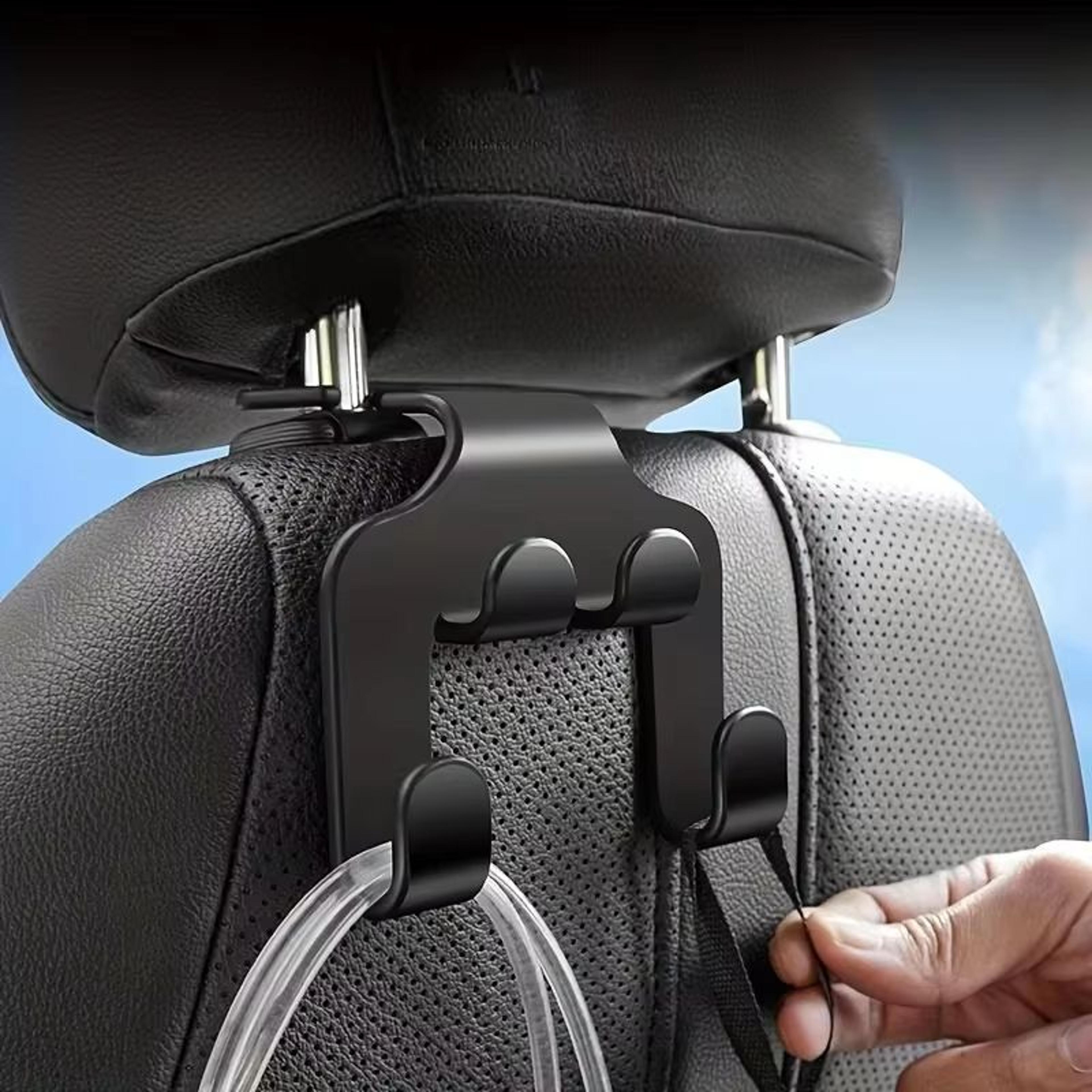 universal car seat headrest hooks 4-pack – hanger storage organizer for handbags, coats, and more