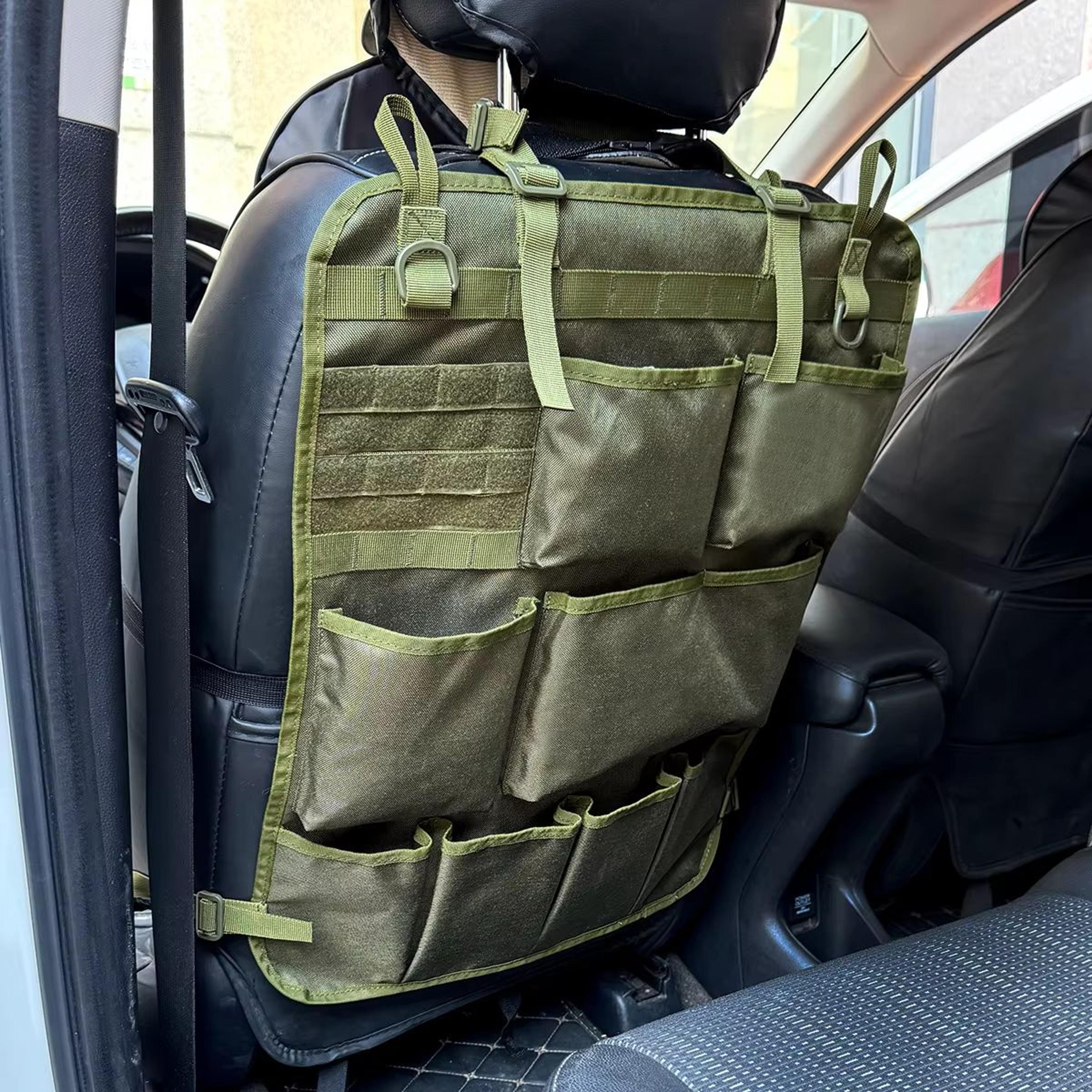 tactical camo car seat organizer hanging seat back storage bag with multi-pocket tidying