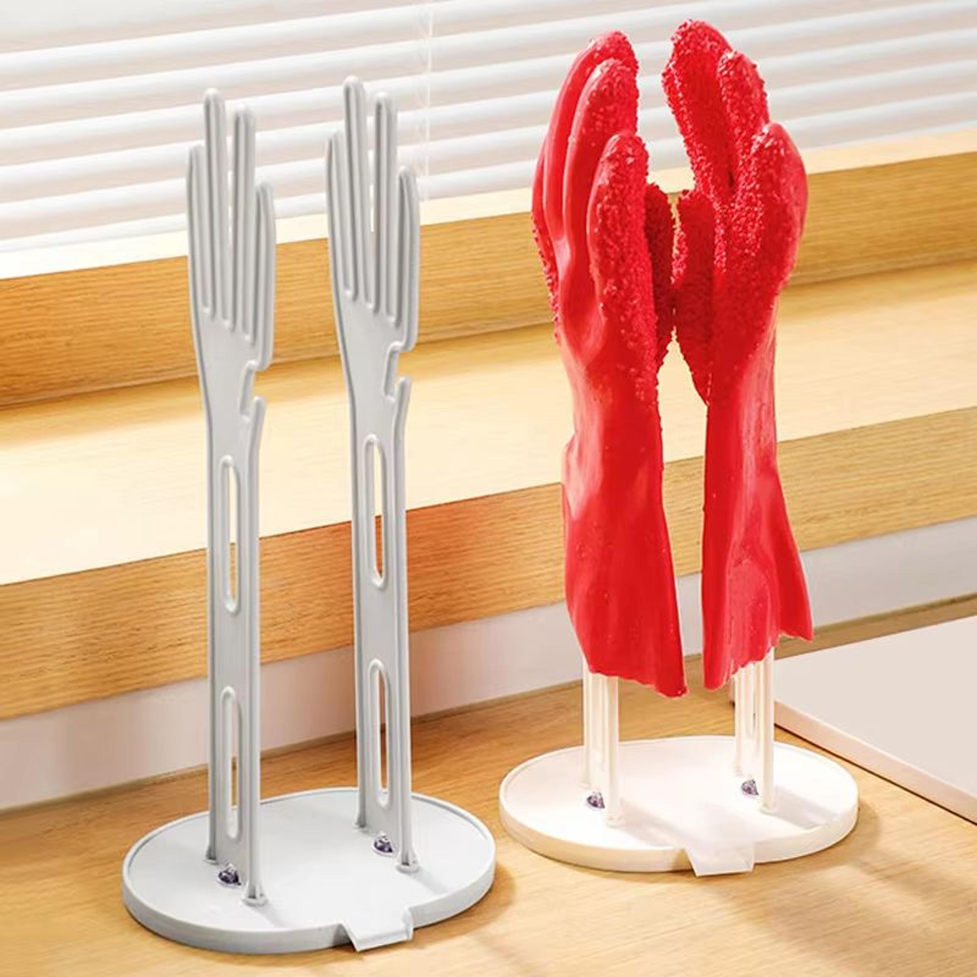 kitchen glove & towel holder stand – rubber glove dryer & countertop accessory