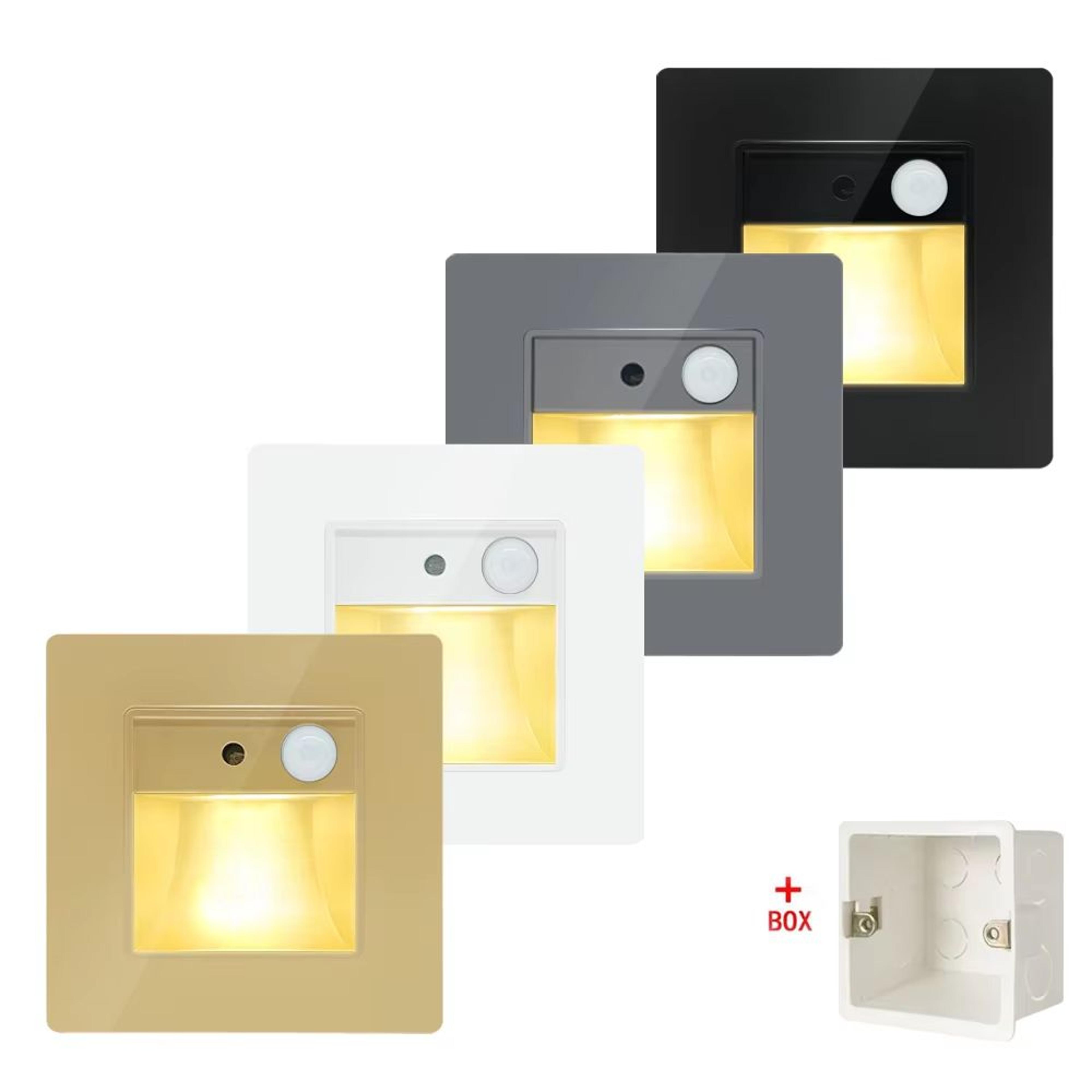 smart pir motion sensor led recessed night light for stairs & hallways