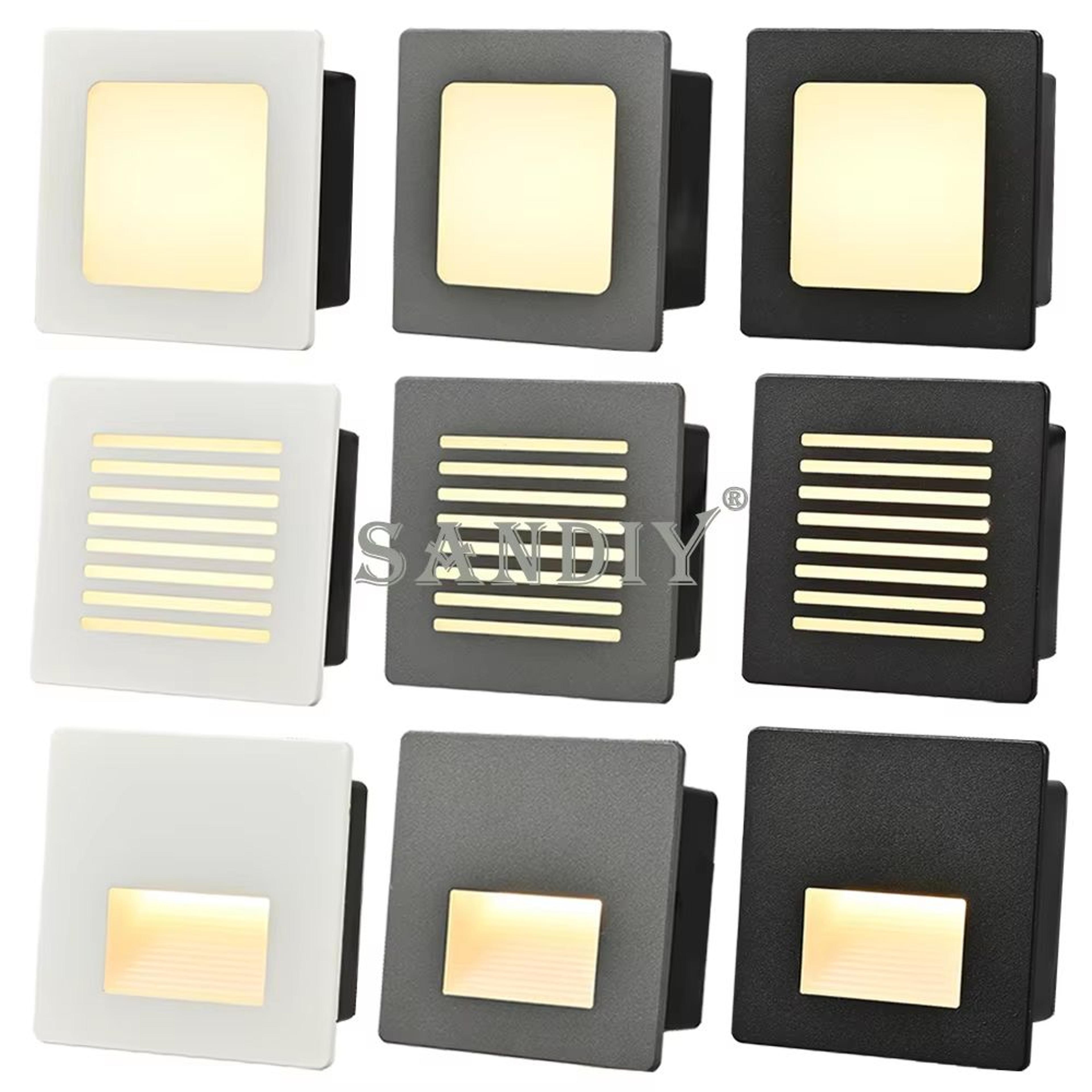 recessed 3w led step & wall light with mounting box for indoor & outdoor use