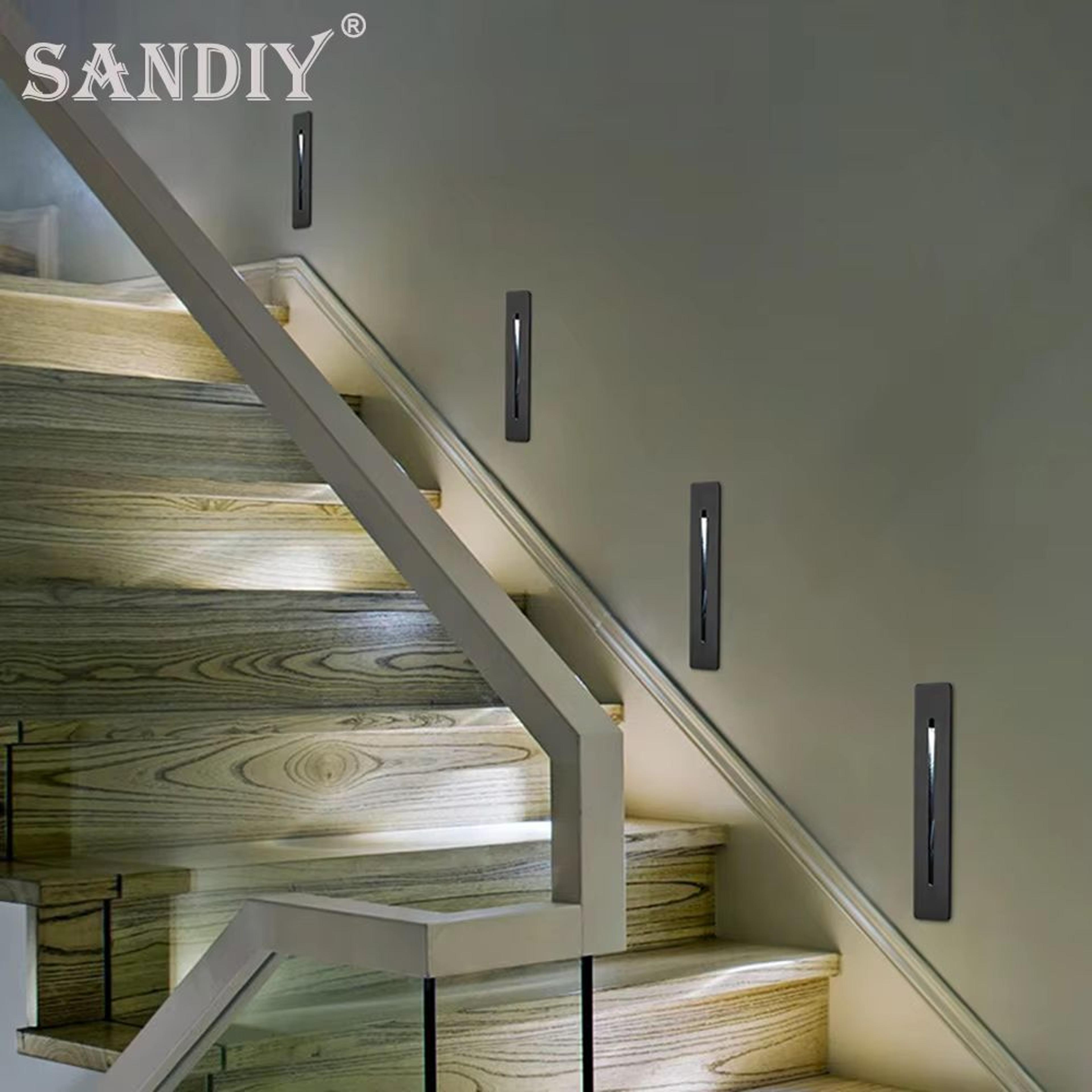 recessed 3w led wall & stair light with mounting box for home night illumination