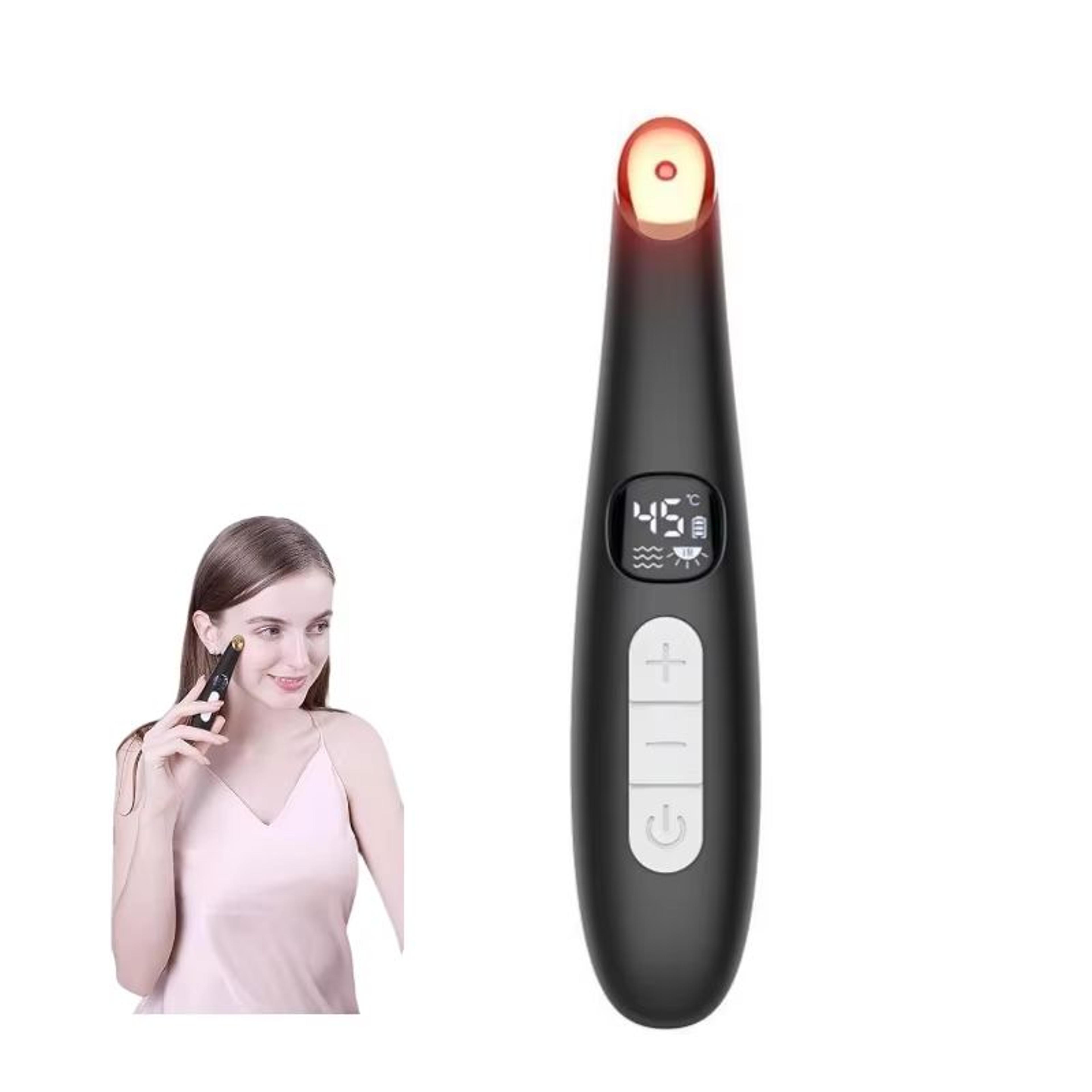 3-in-1 led eye lift wand with red light therapy, vibration & heat for puffiness, dark circles & dry eye relief