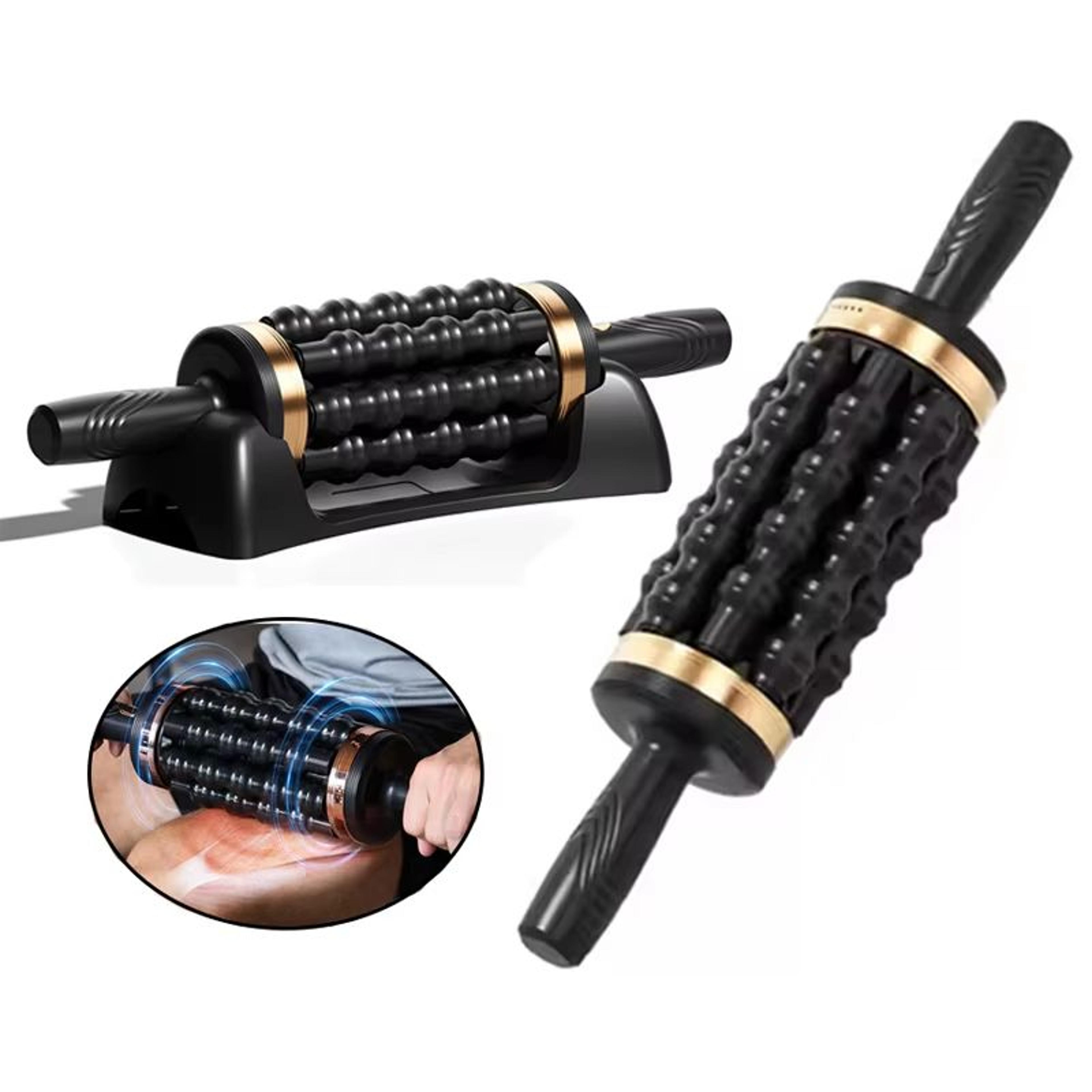 portable 6d rolling percussive muscle massager handheld deep tissue body relief tool