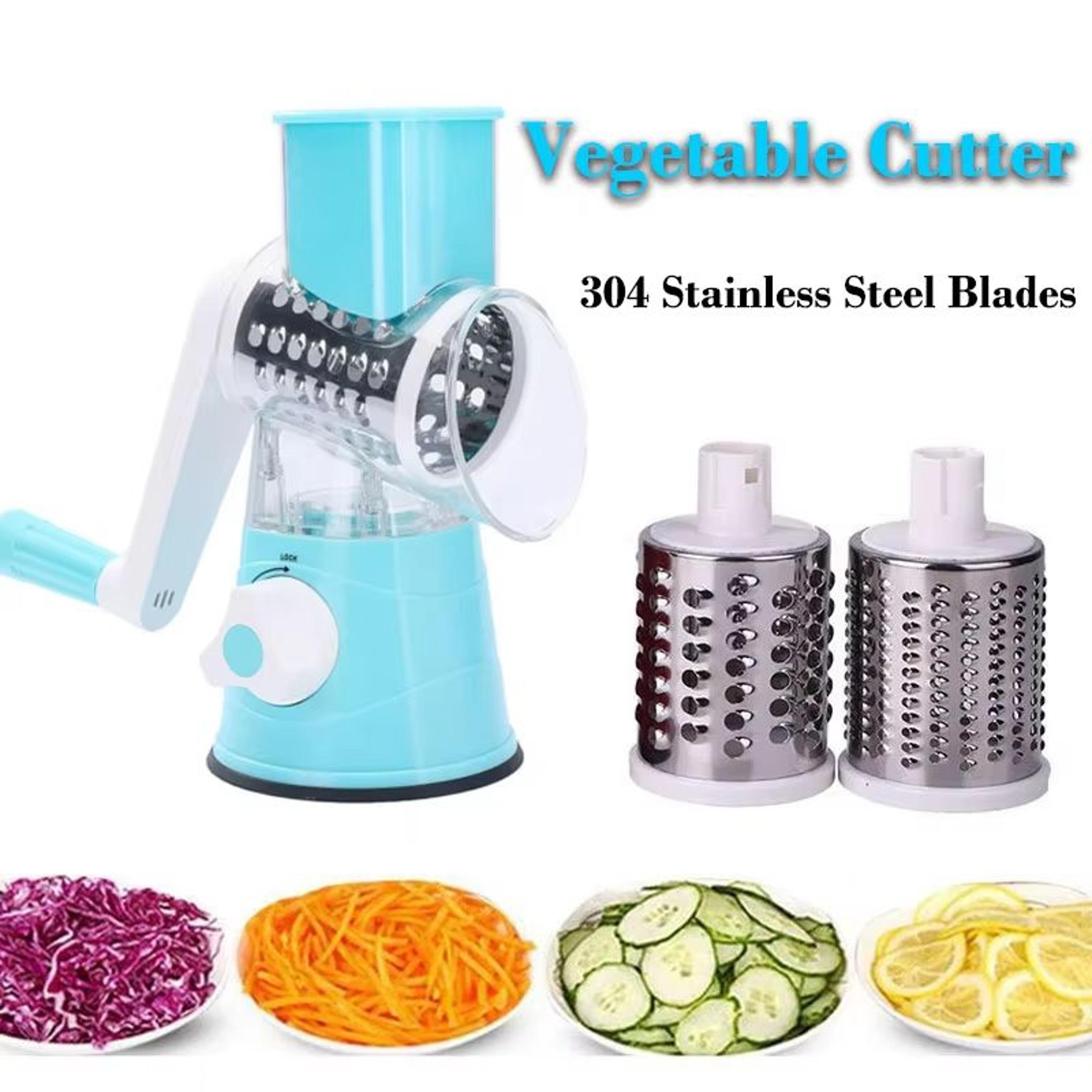 manual drum vegetable cutter with 304 stainless steel blades for fruits, vegetables, cheese, potato and carrot