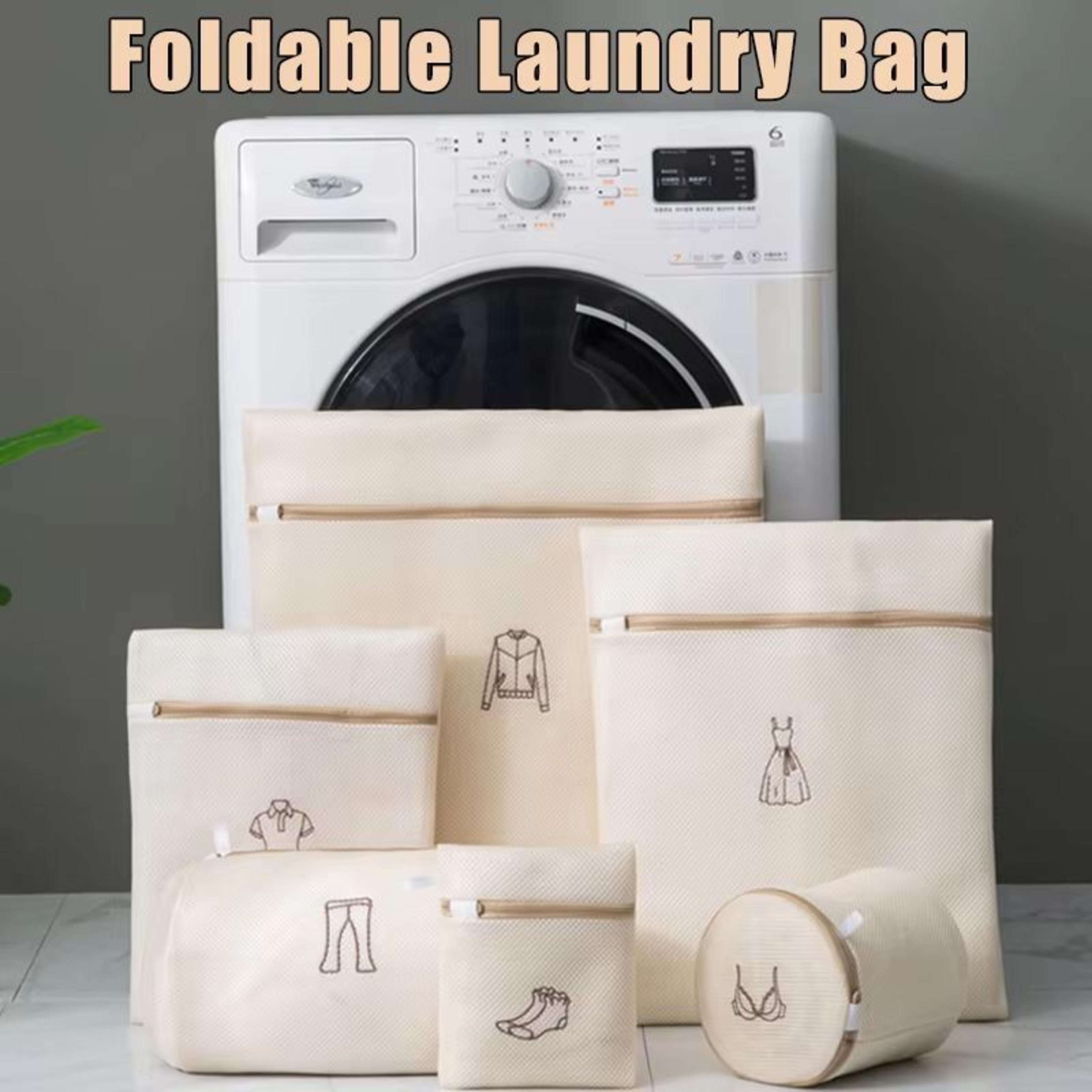 foldable thick laundry bag & washing machine pouch for dirty clothes and underwear organizer
