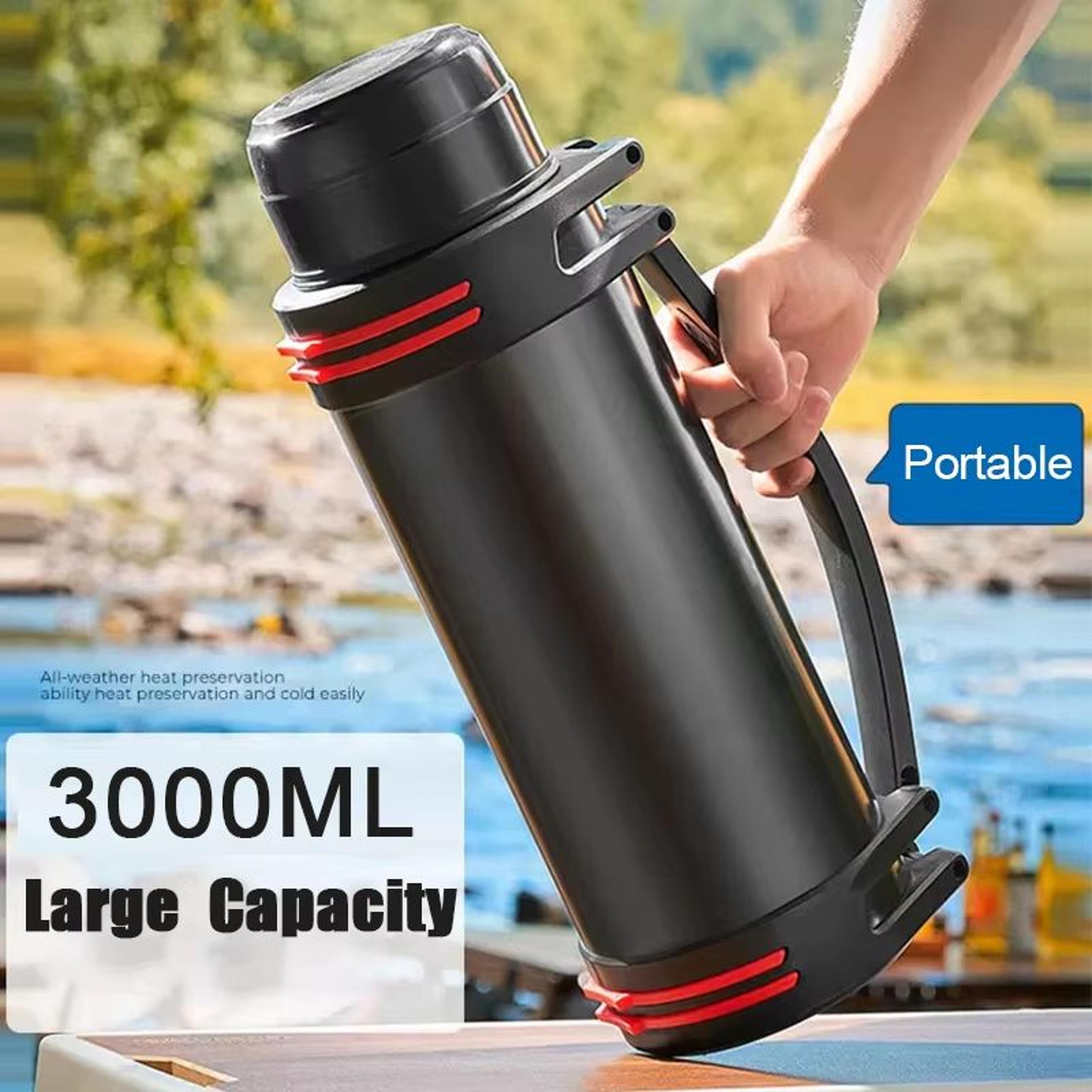 large capacity thermos water bottle stainless steel travel mug with insulation for hot and cold drinks