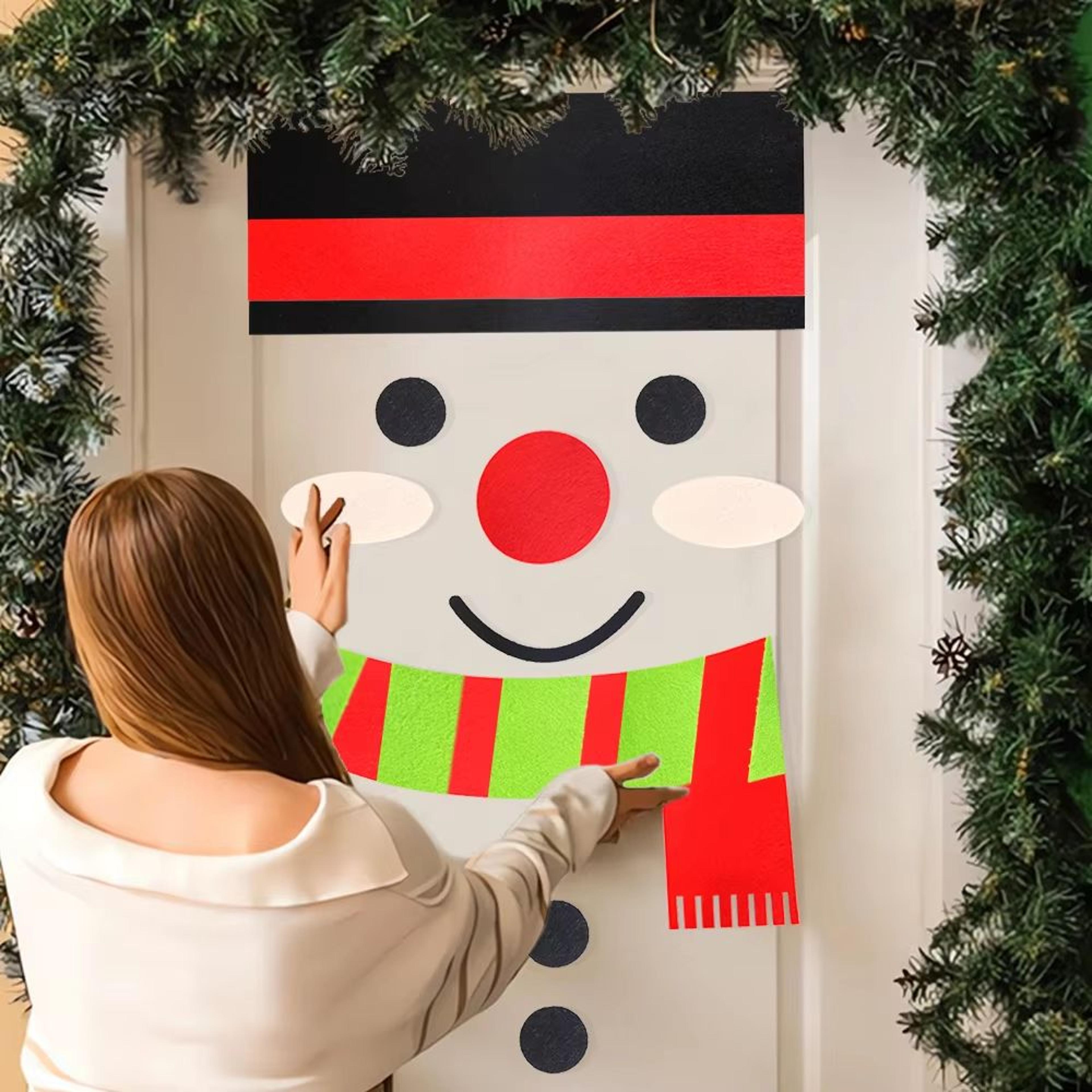 reusable christmas window and wall stickers snowman santa claus and elk holiday decor