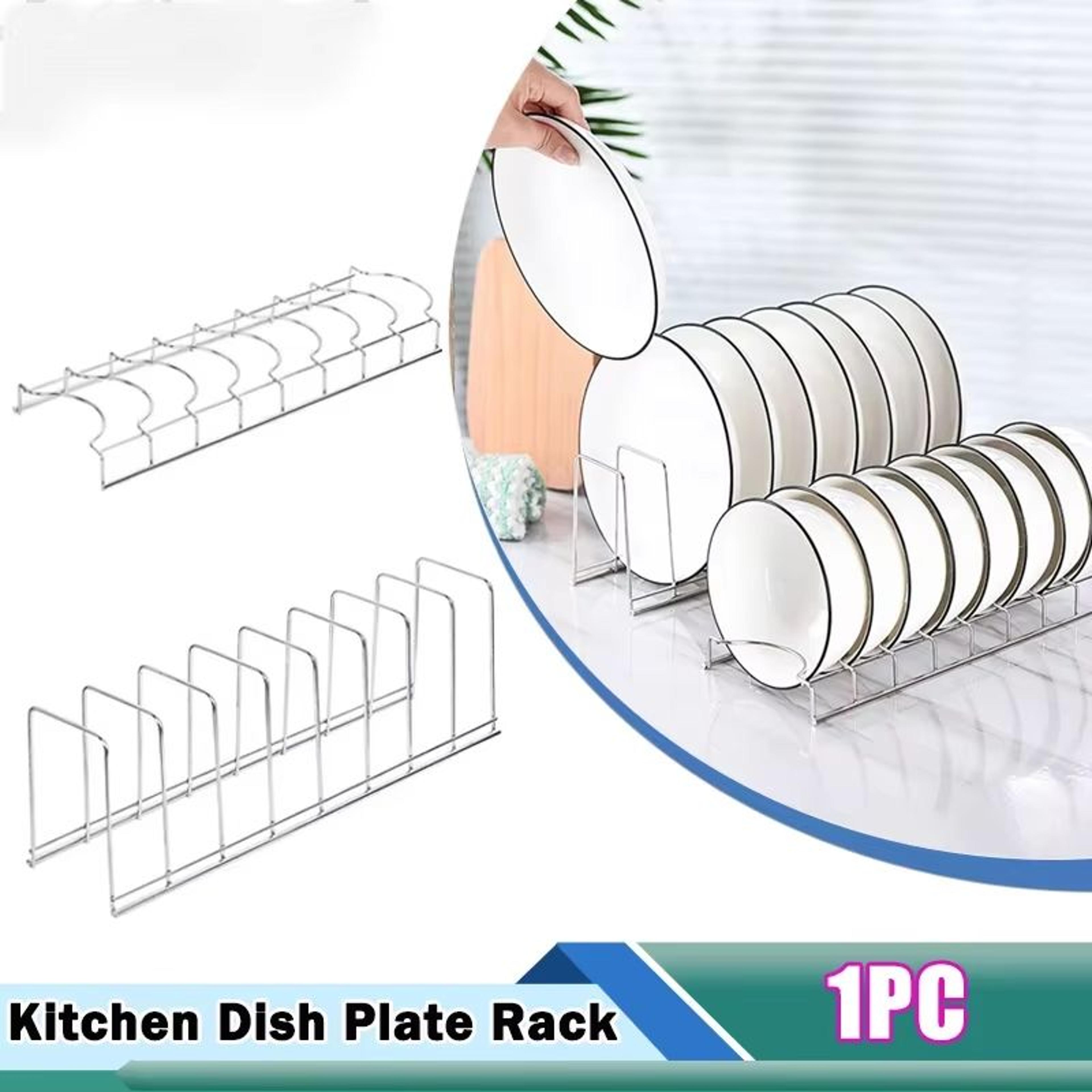 stainless steel kitchen dish rack organizer – plate, pot lid, and utensil drying stand