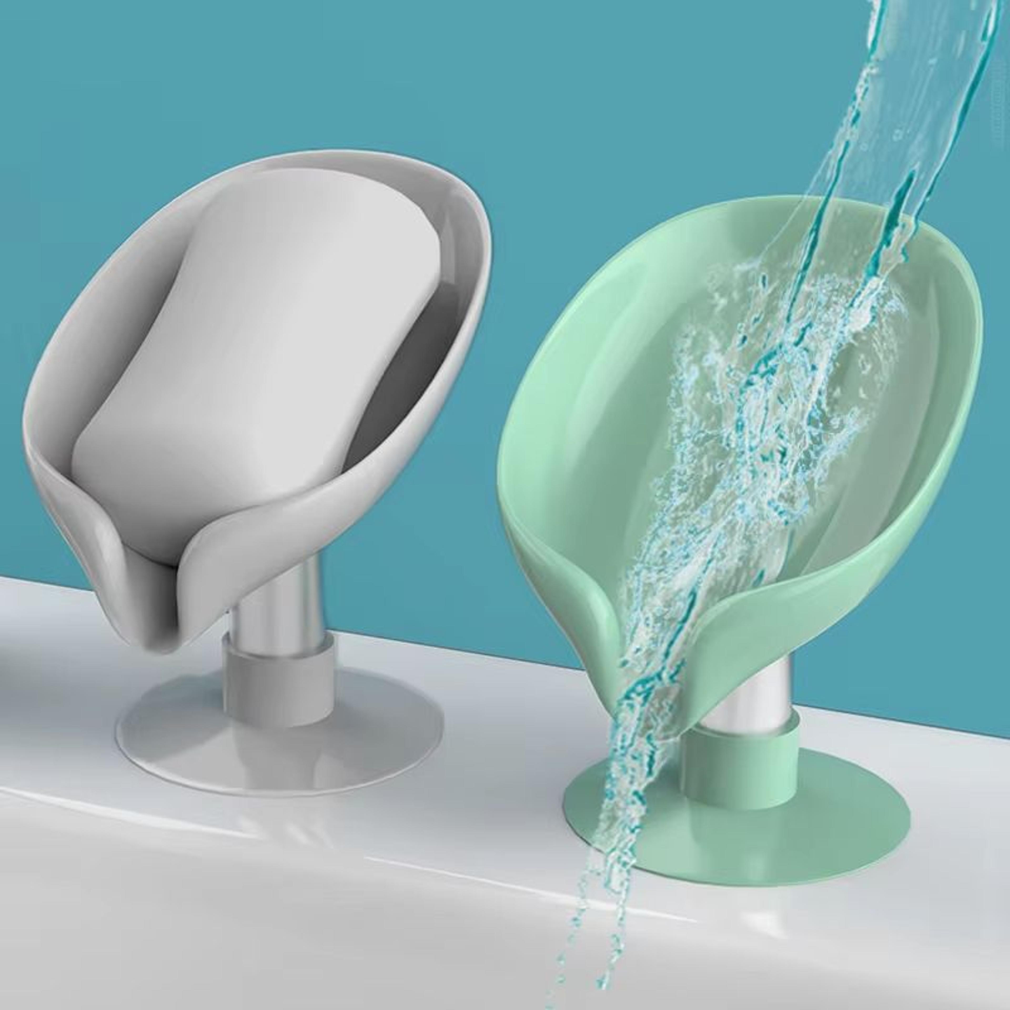 leaf shape suction cup soap holder soap dish tray for bathroom