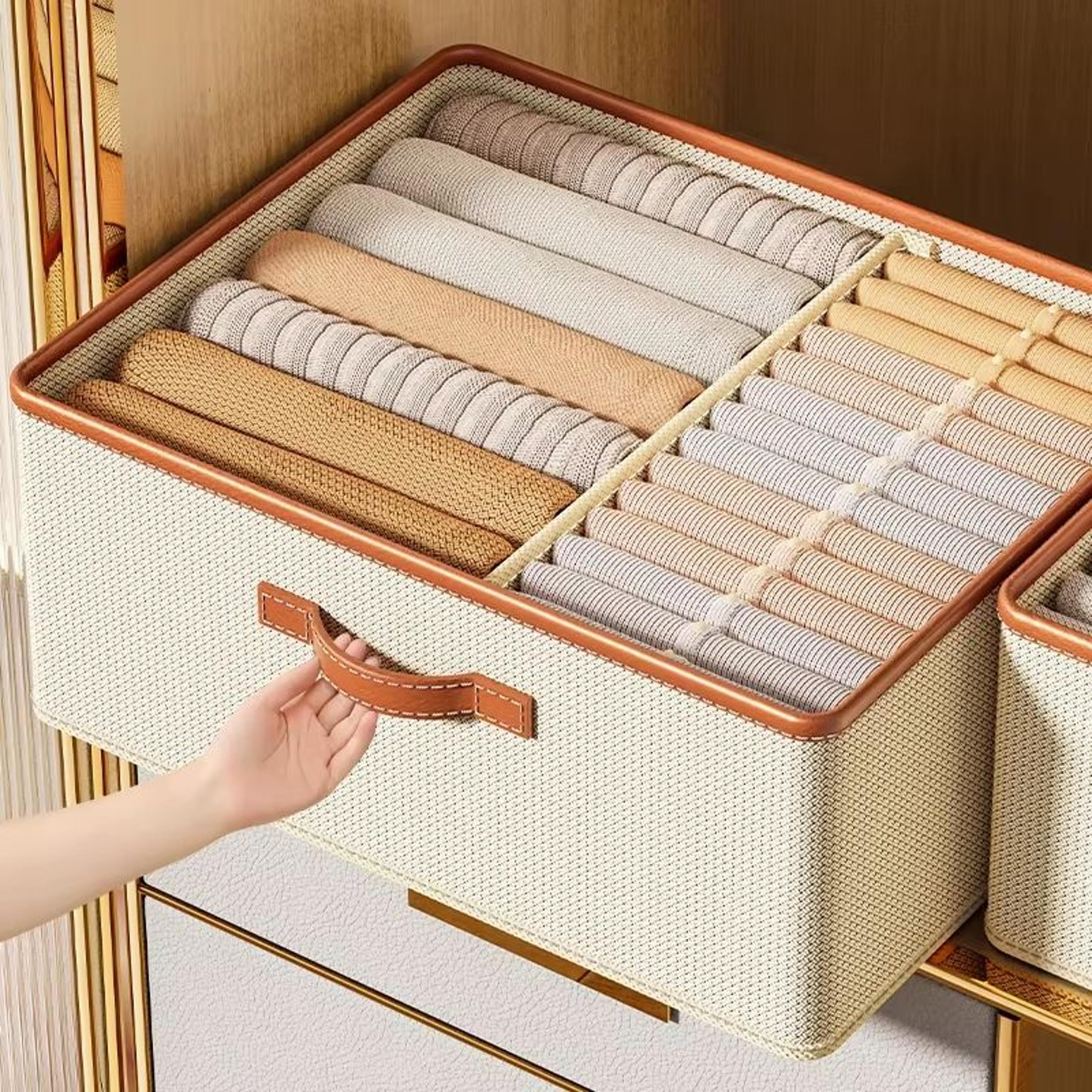 foldable clothes storage organizer box for closet and drawer organization
