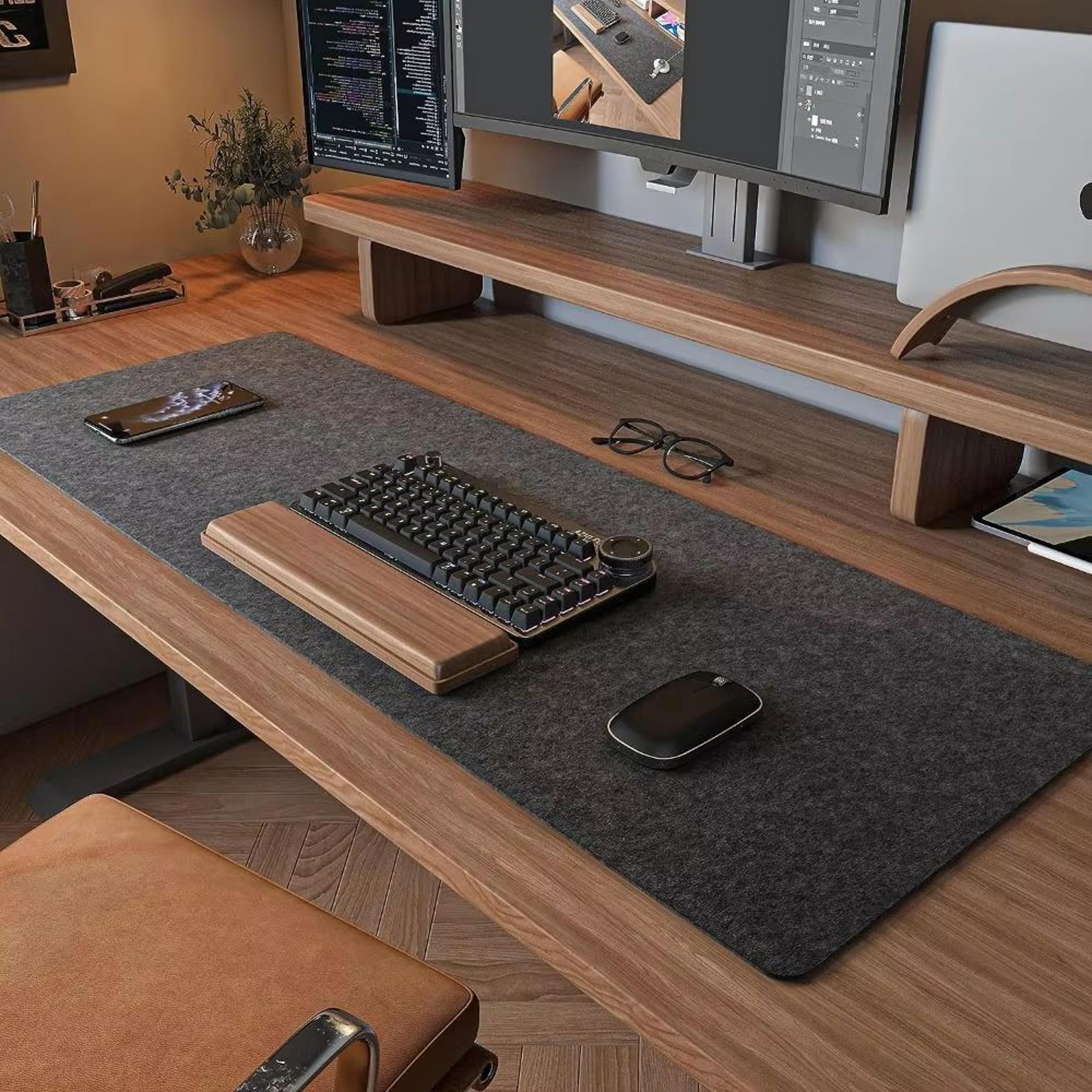 large wool felt mouse pad non-slip gaming and office desk protector mat