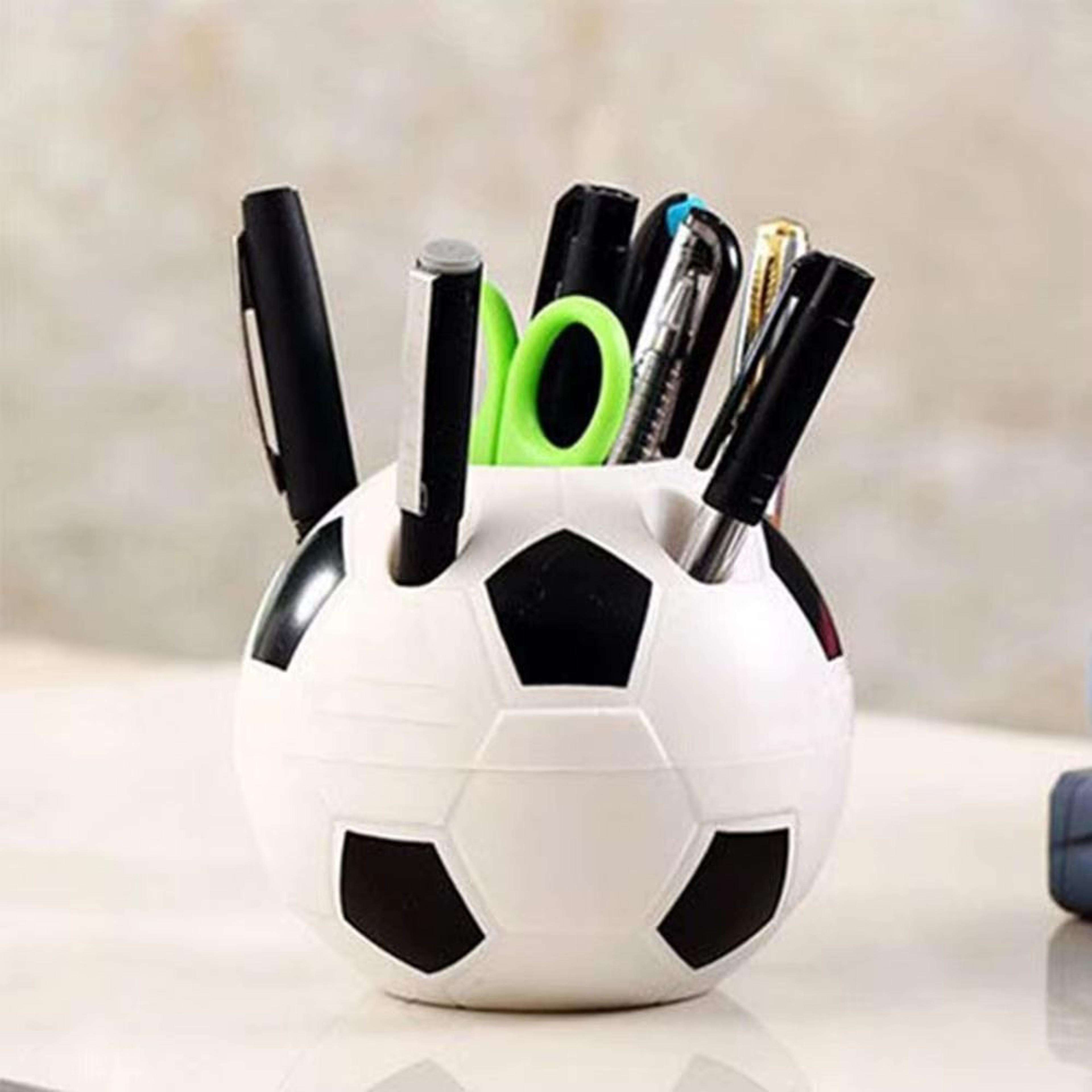 soccer-shape desktop pen and toothbrush holder football style pencil organizer
