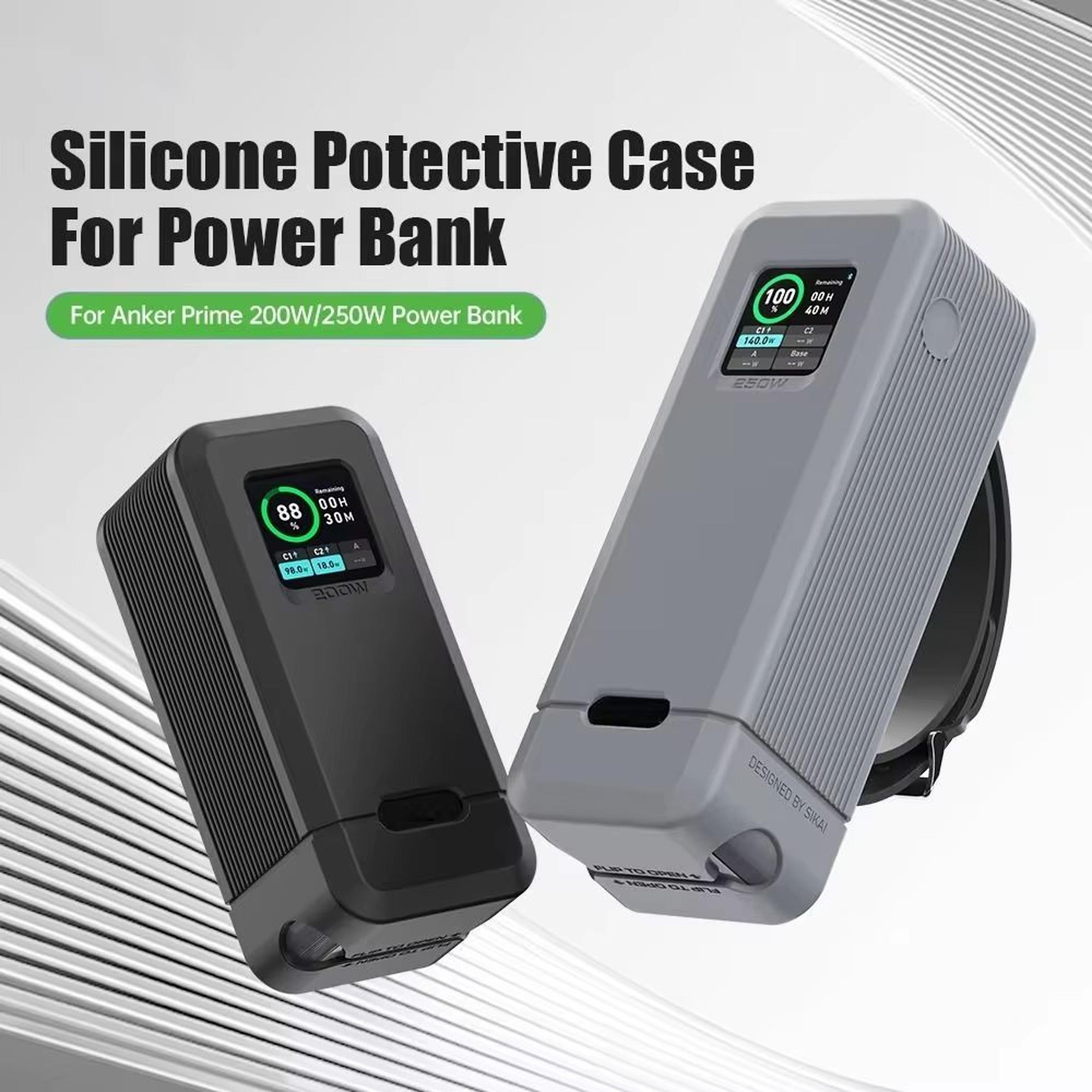 shockproof silicone protective case with dustproof anti-drop cover for anker prime power bank