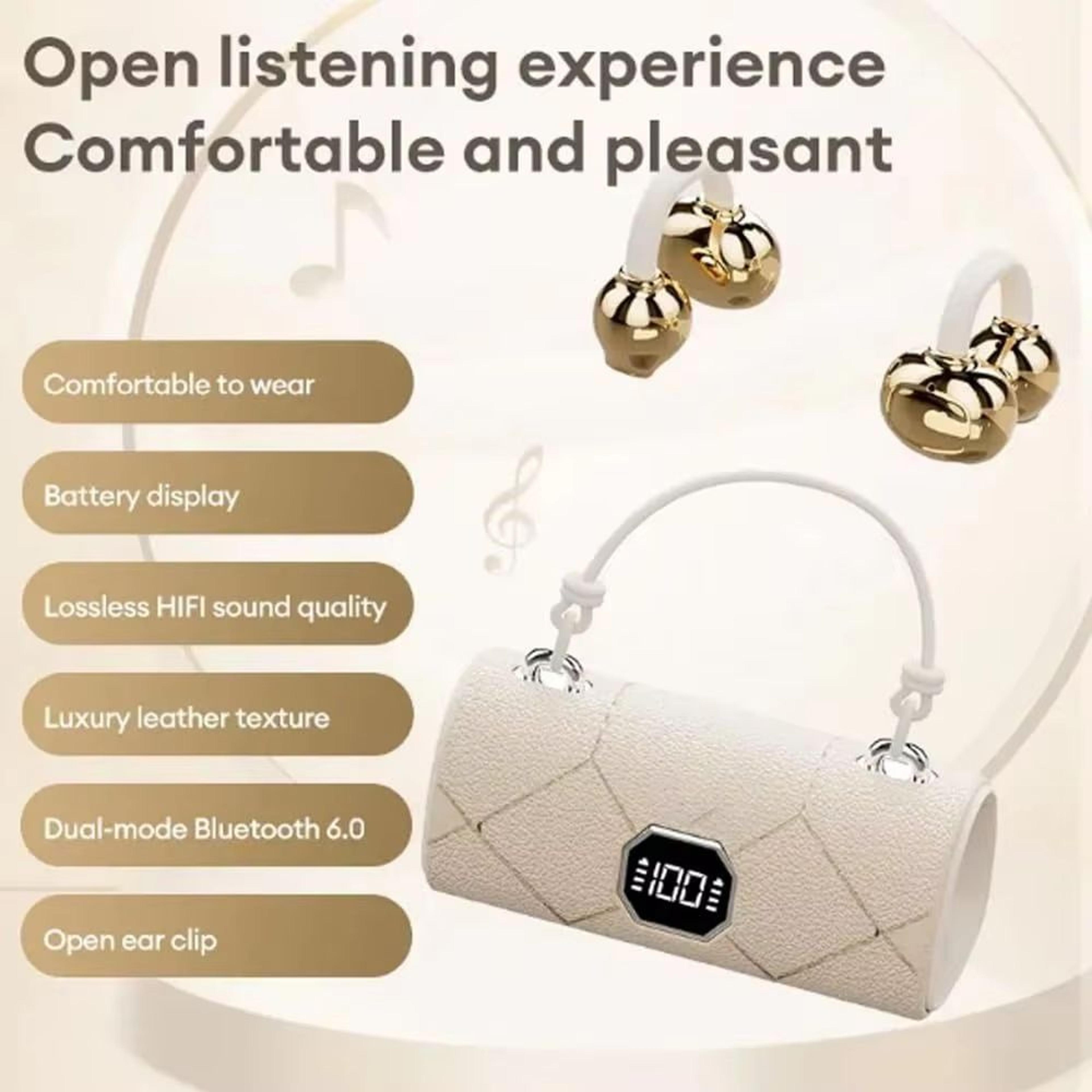 touch control open ear wireless earphones with led power display and sports ear clip