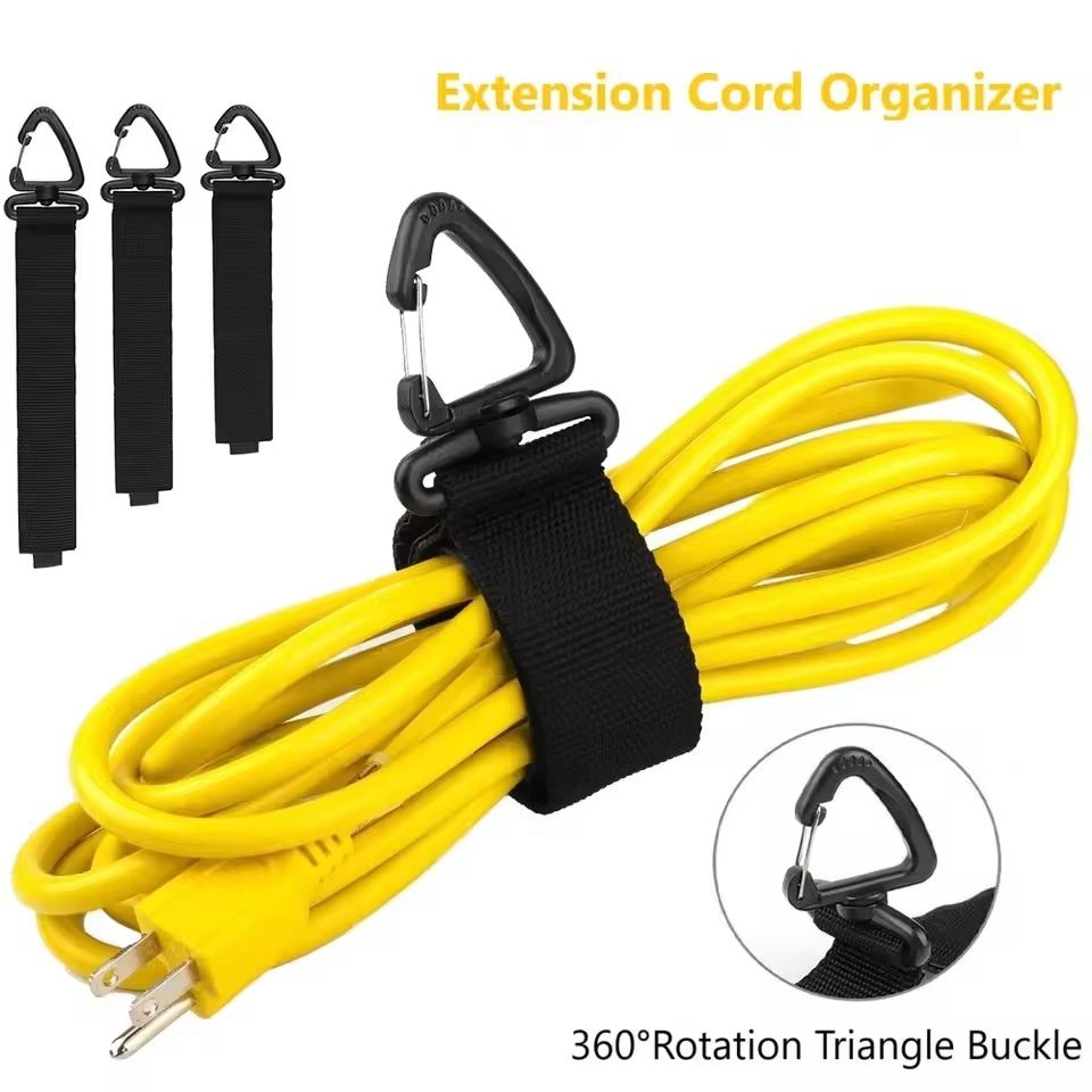 rotating buckle cord organizer holder with heavy-duty straps
