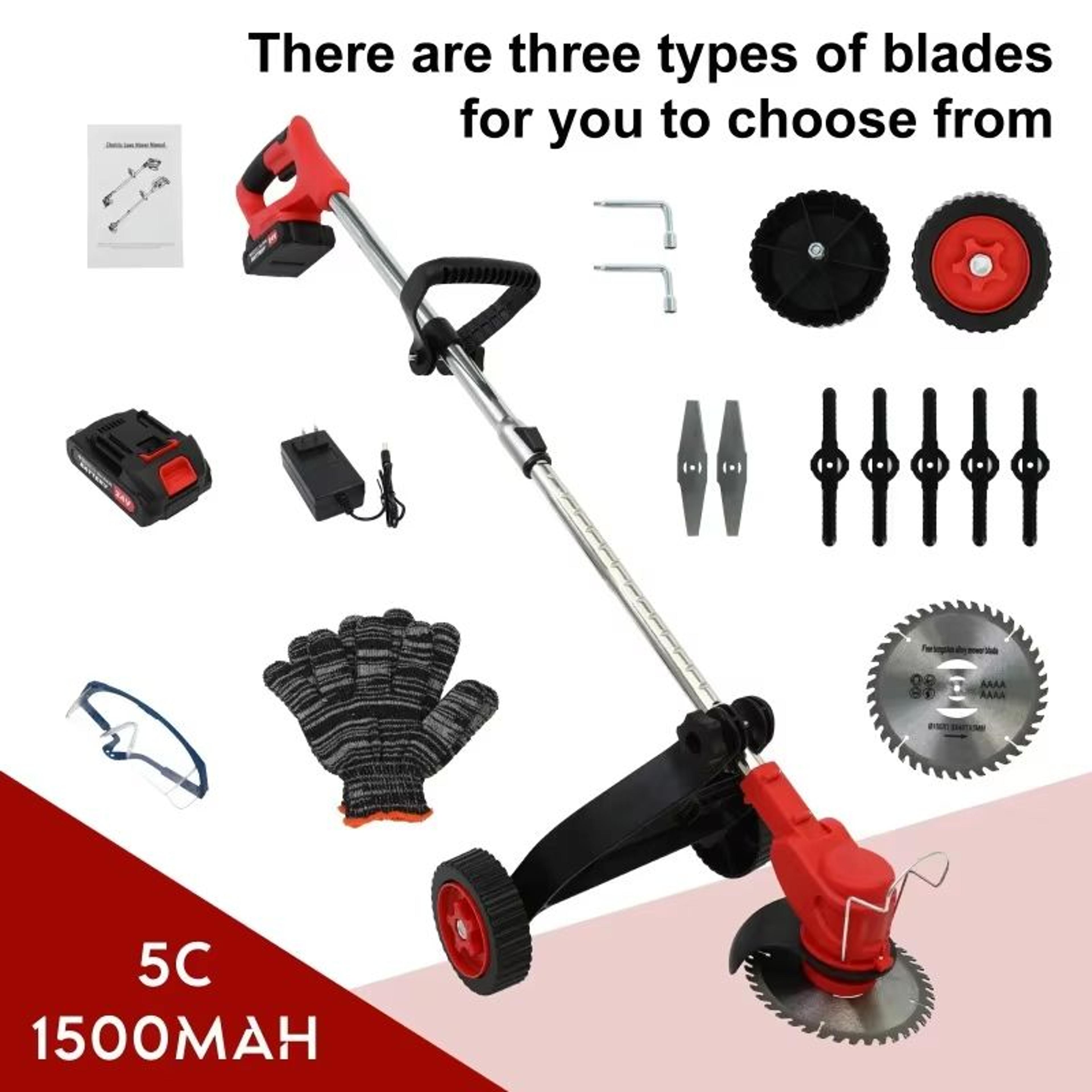 21v cordless weed trimmer and electric lawn edger with 1 or 2 batteries handheld garden grass trimmer