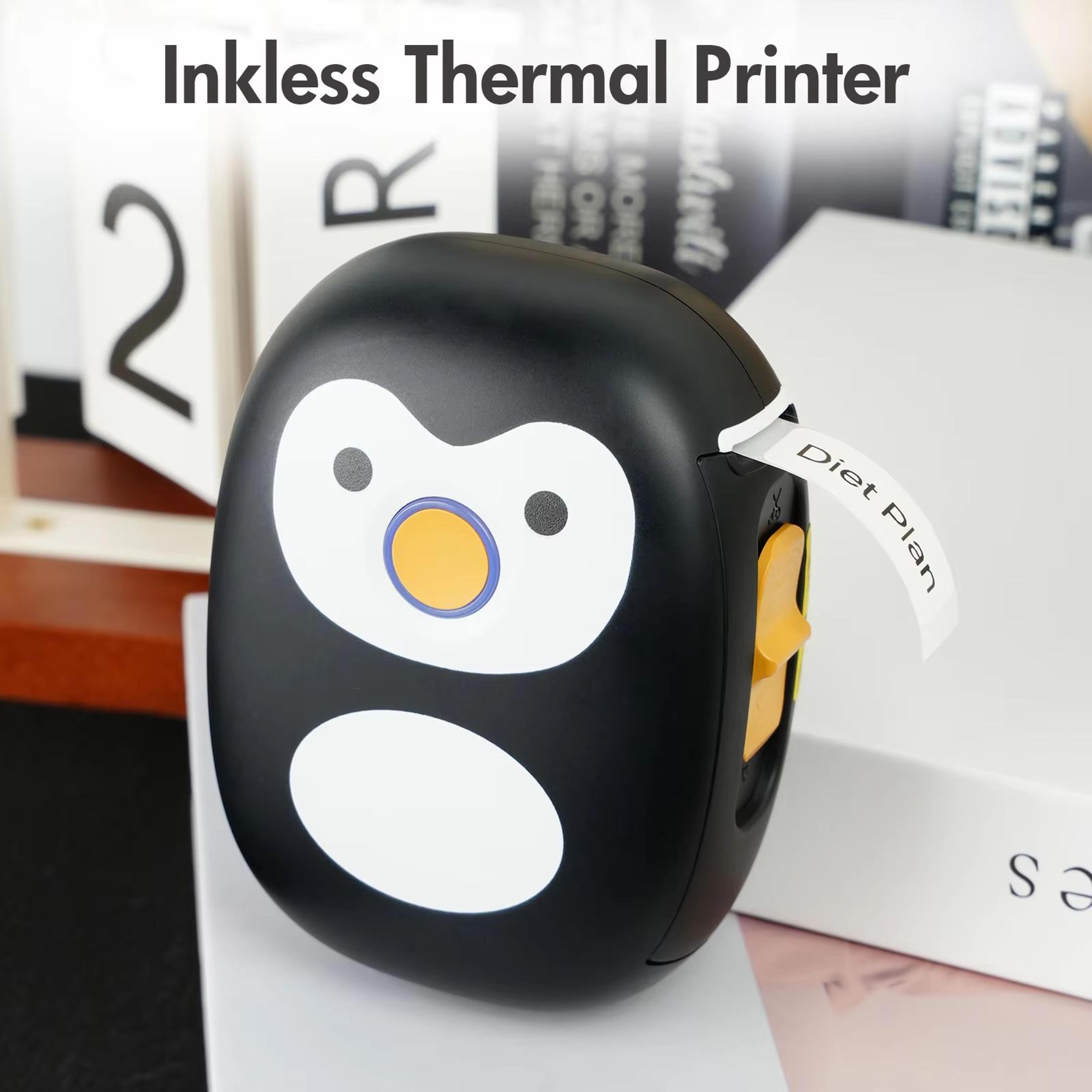 mini bluetooth thermal label printer inkless portable label maker with 1 roll stickable label paper