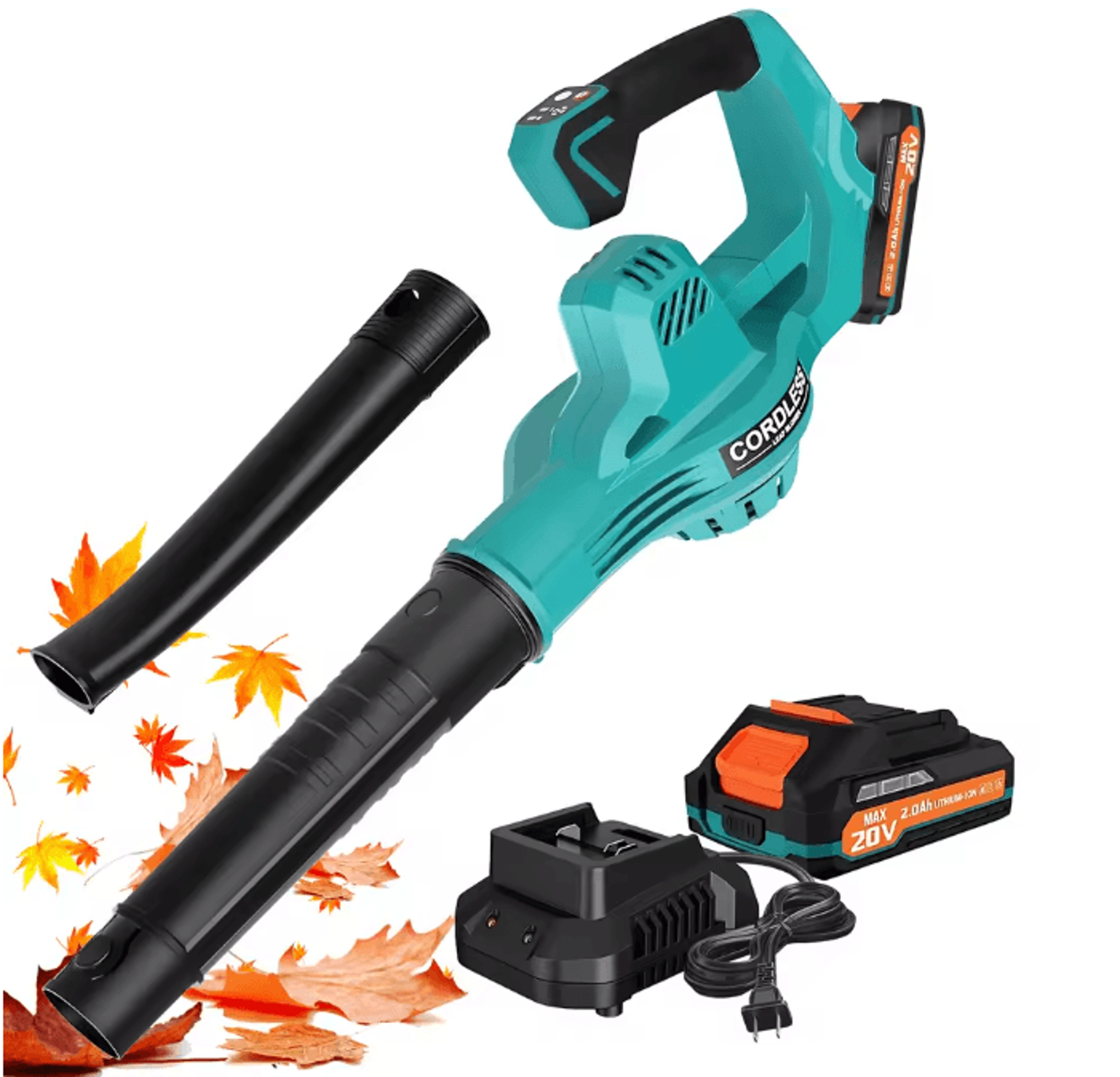 cordless leaf blower 20v 160 mph lightweight handheld 2-speed yard and patio cleaner with 2.0ah battery
