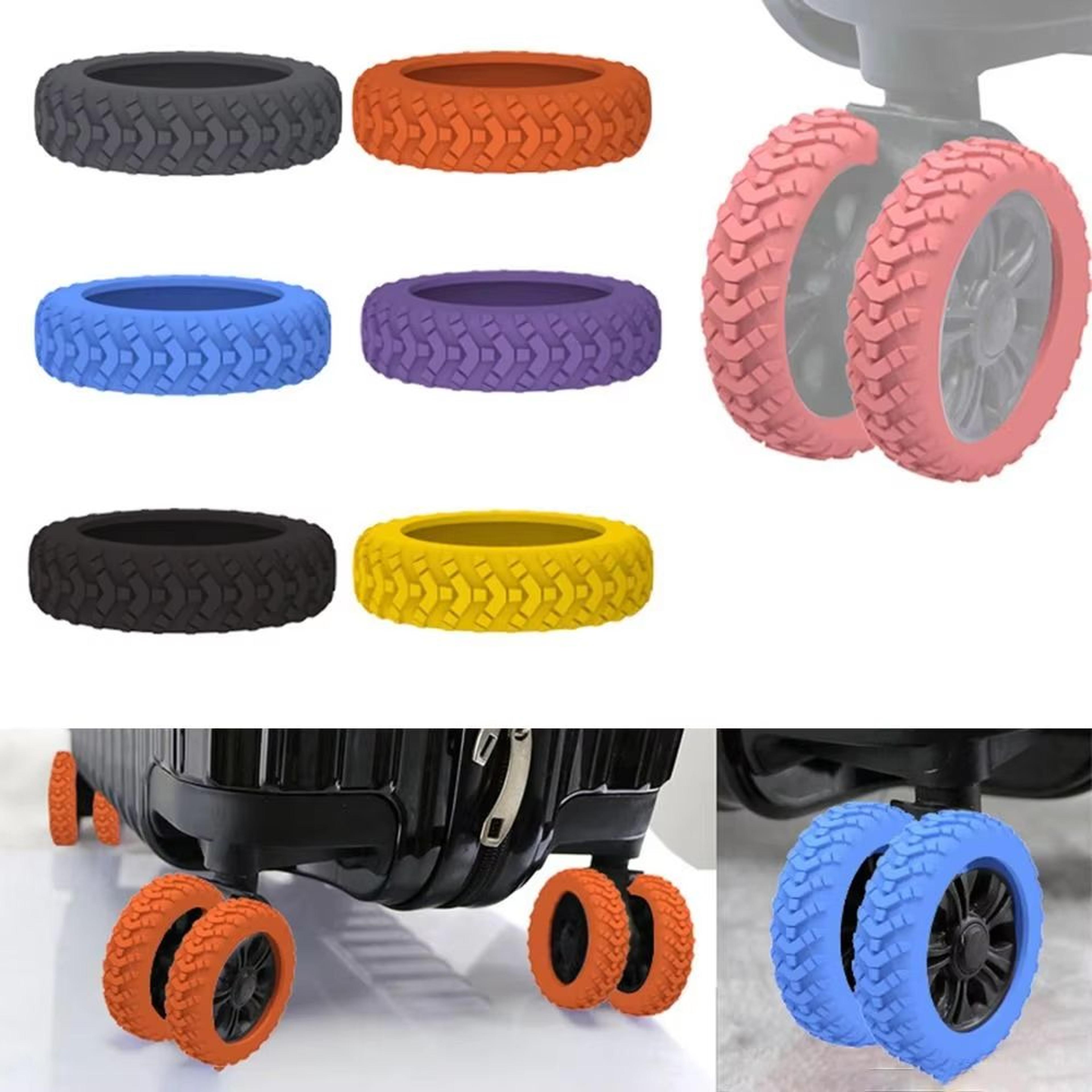 8pcs silicone luggage wheel covers for suitcases, noise-reducing caster shoes with anti-wear protection