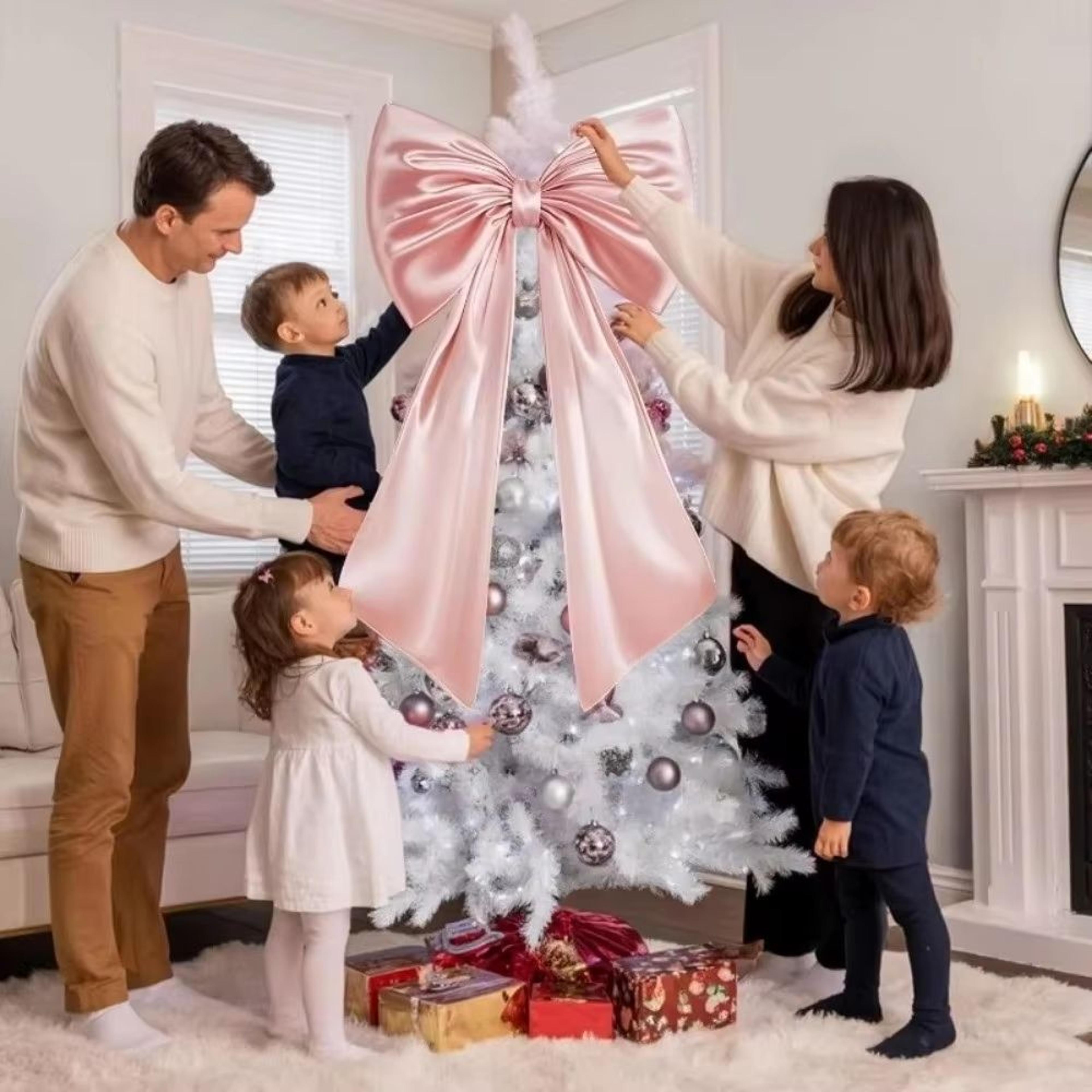 large satin ribbon bow coquette giant hanging bow decoration for wedding backdrops, parties, and holiday decor