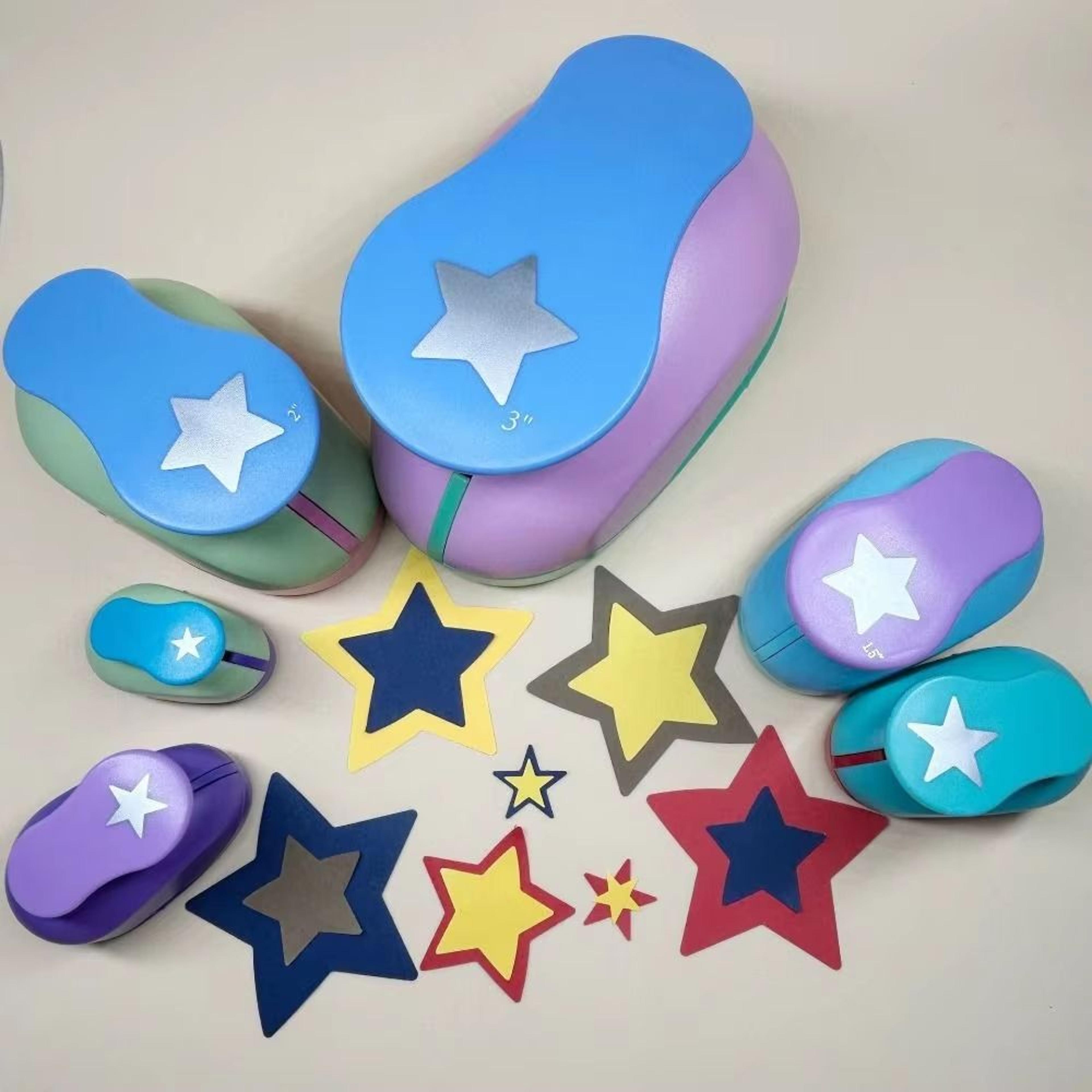 8mm to 75mm heart hole punch and star shape manual paper punch tool for scrapbooking, cards, and diy crafts (0.31in to 2