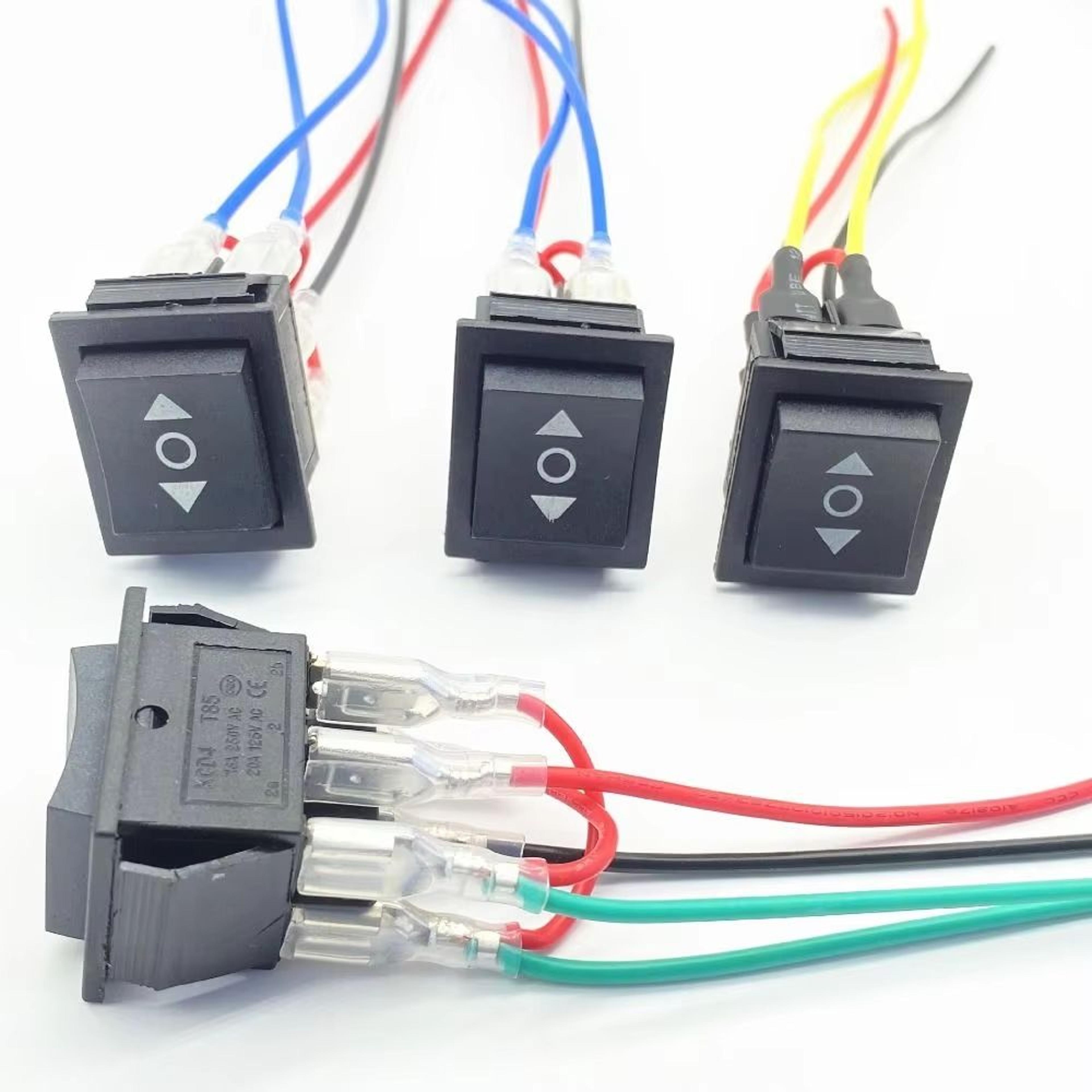 12v 20a dpdt momentary rocker switch polarity reversing (on)-off-(on)