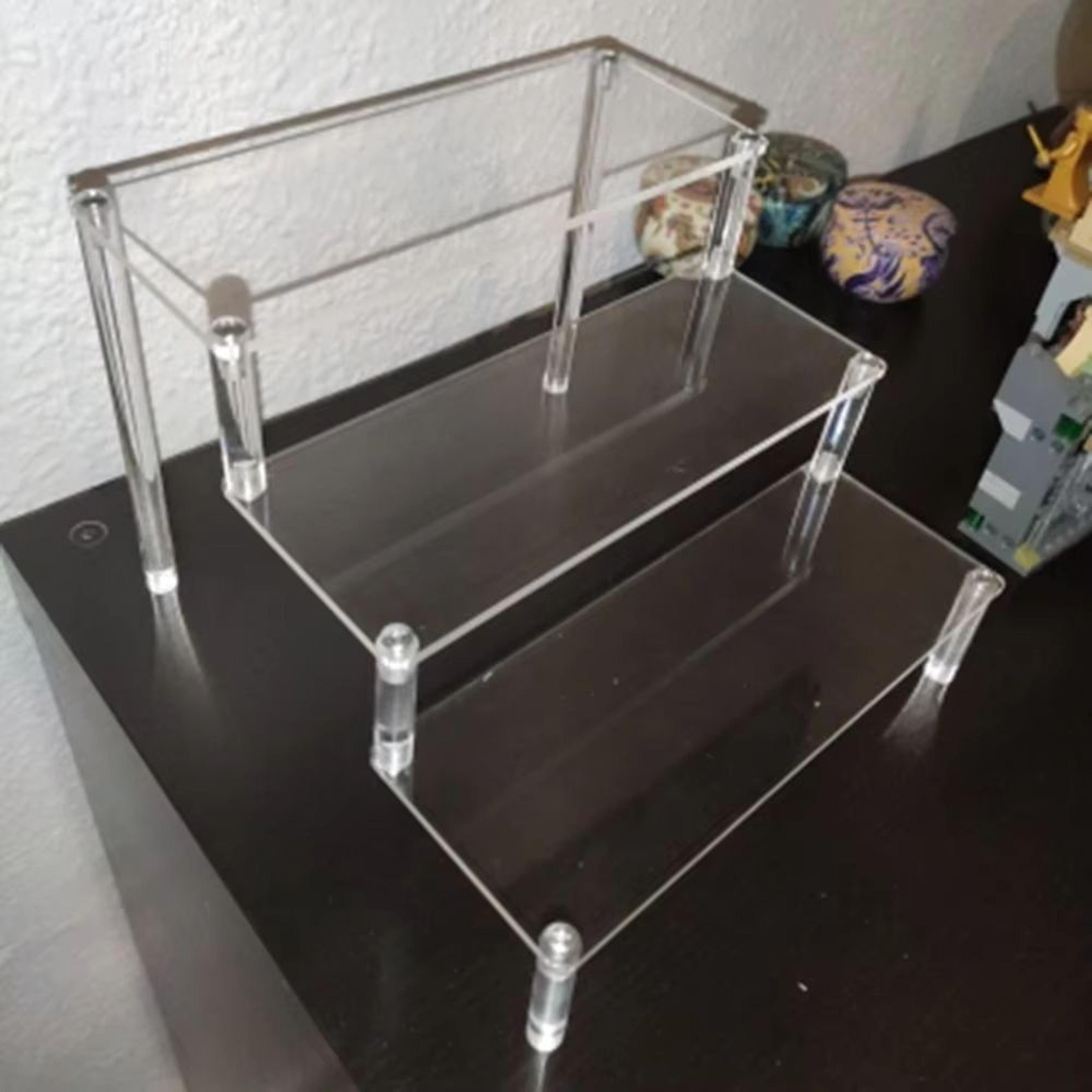 acrylic display stand 1–5 tier transparent rack for cupcakes, perfume, dolls & collectibles