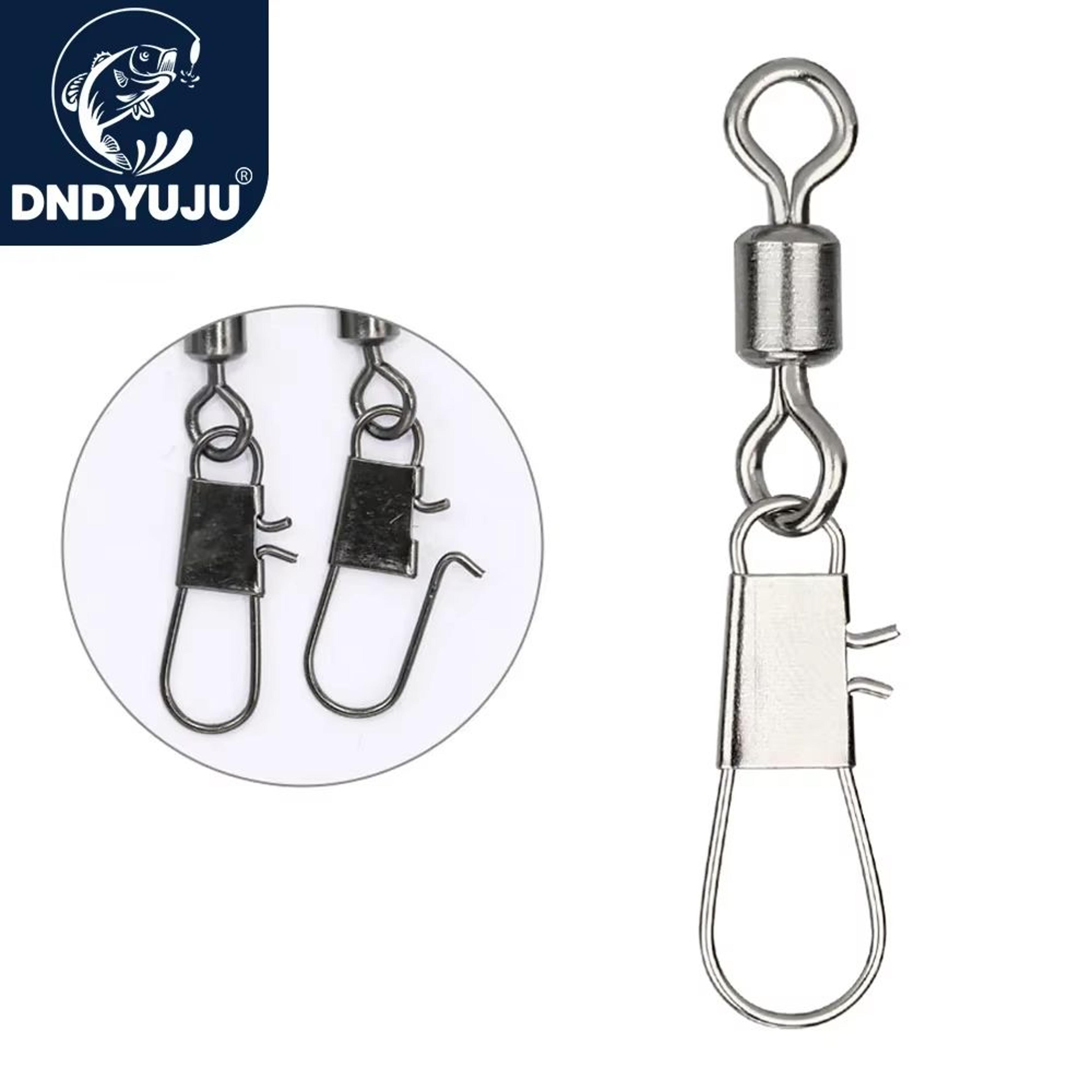stainless steel fishing rolling swivels with interlock snap 50-pack