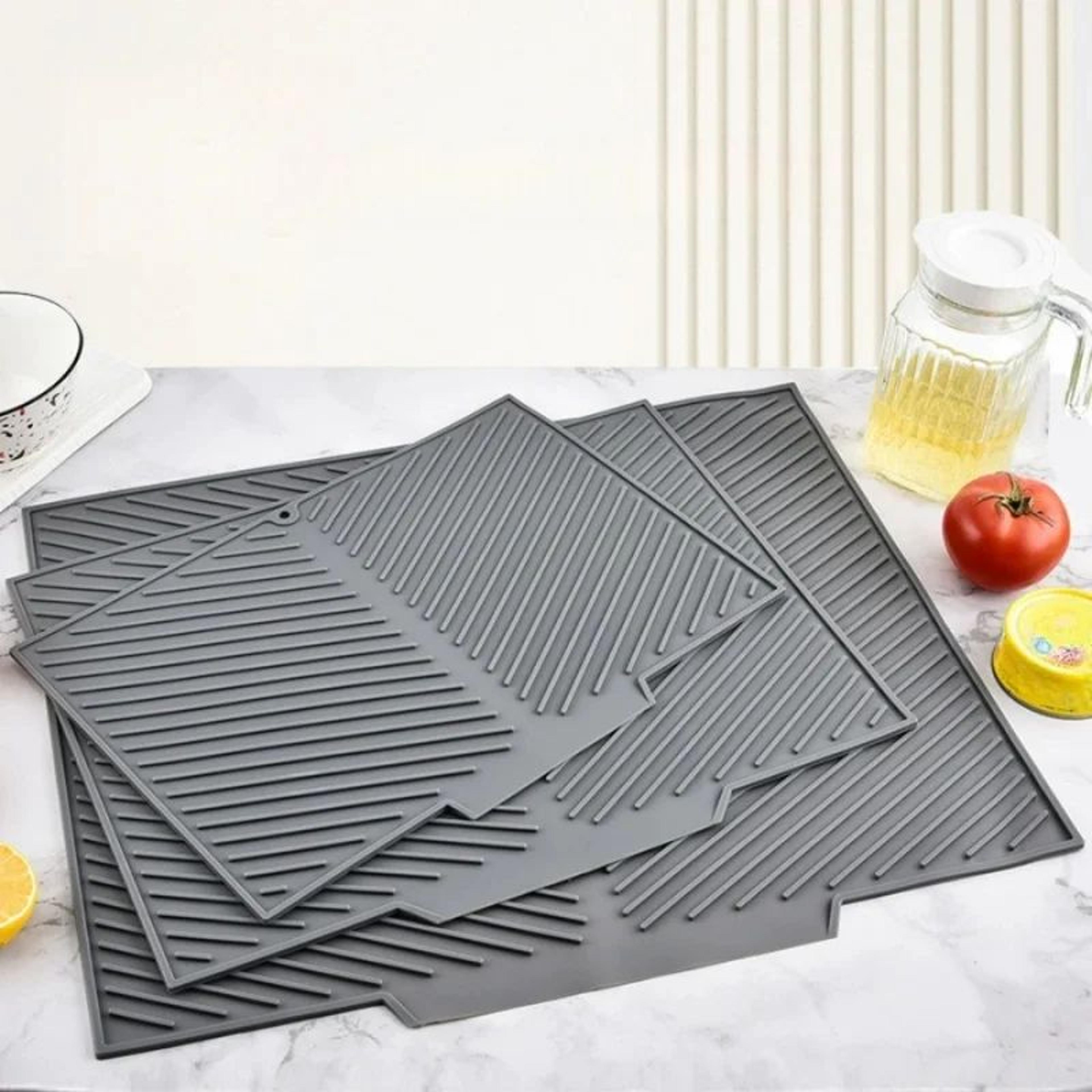 silicone draining & storage pad with slope drainage and non-slip surface