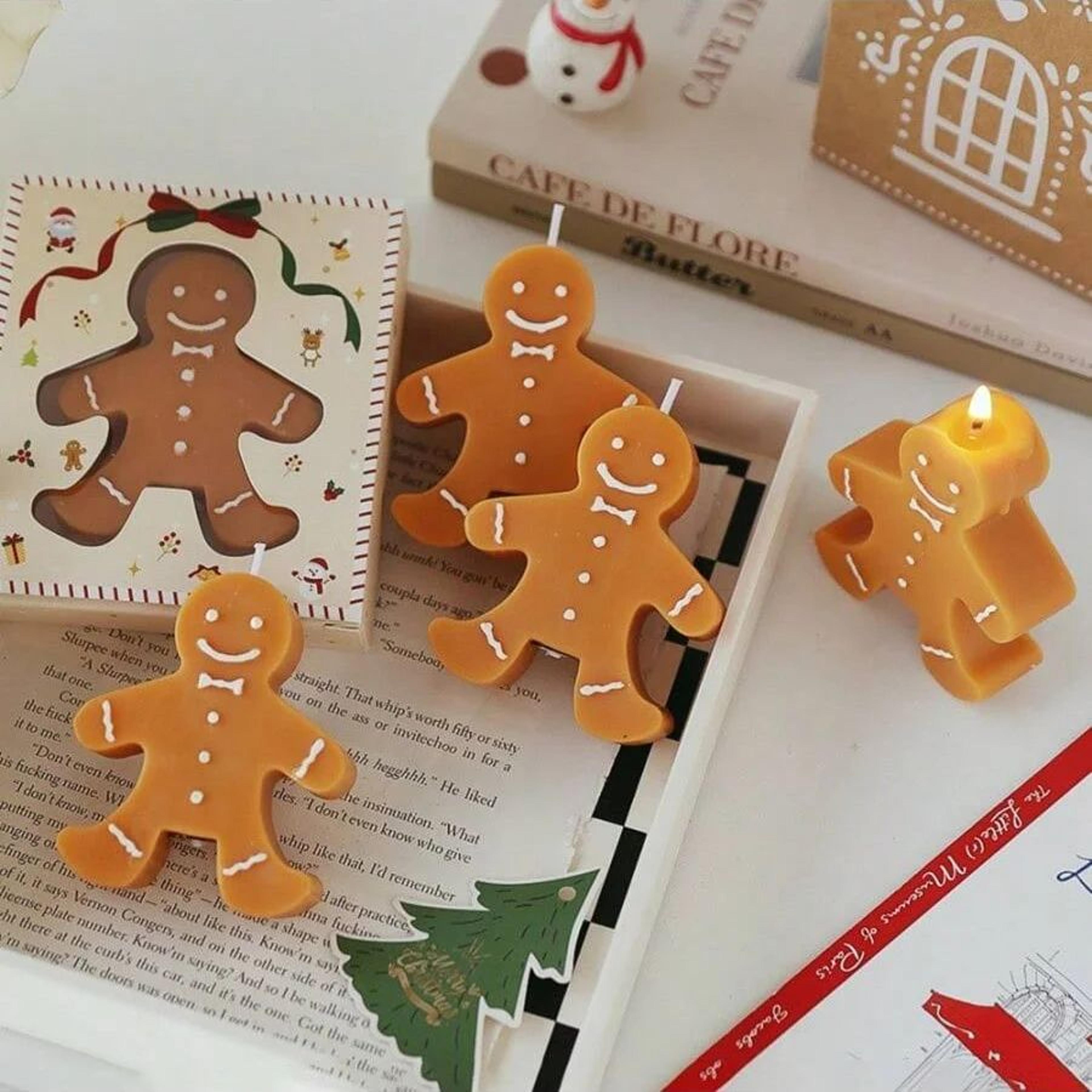 gingerbread man christmas aromatherapy fragrance candle
